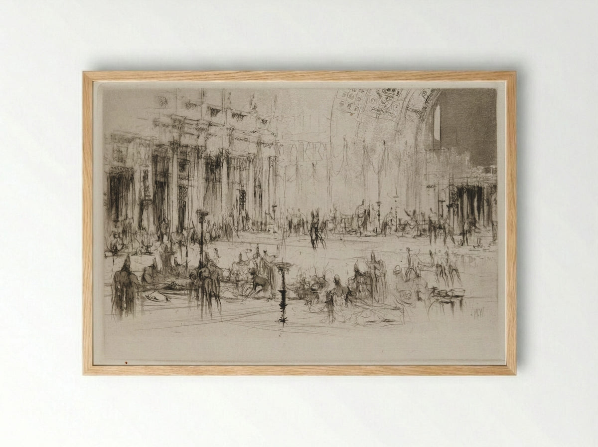 Herodias: Page 39, The guests filled the banquet hall - William Walcot - Framed Print Wood