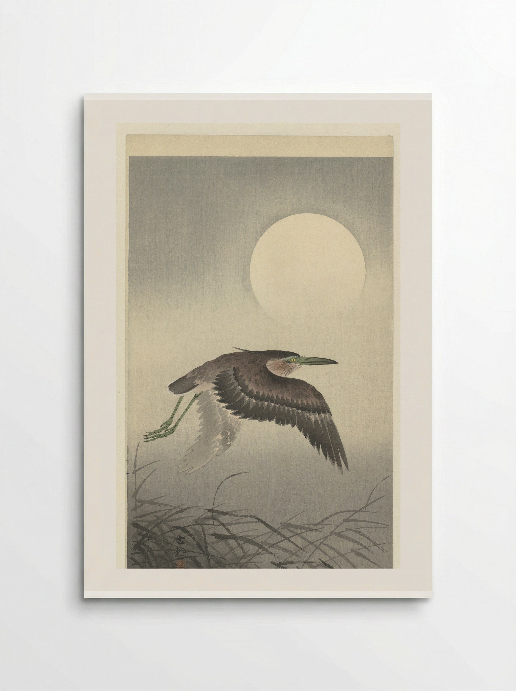 Heron Under Full Moon - Matsuki Heikichi - Poster