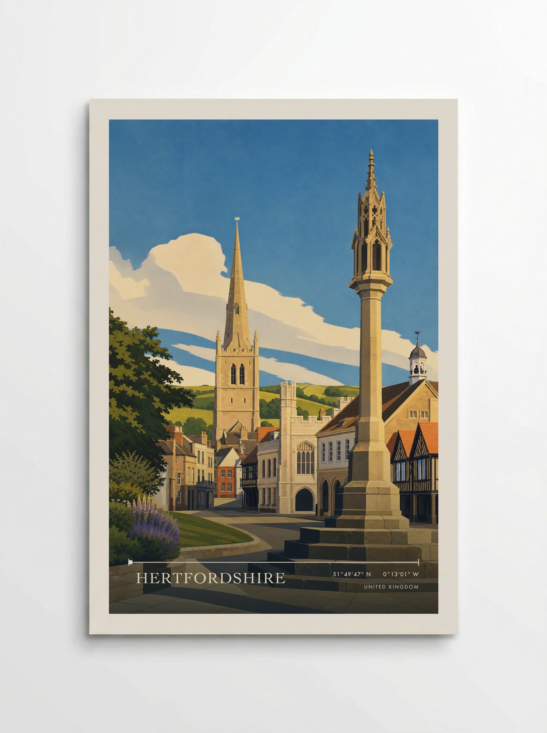 Hertfordshire United Kingdom Travel Poster - Poster