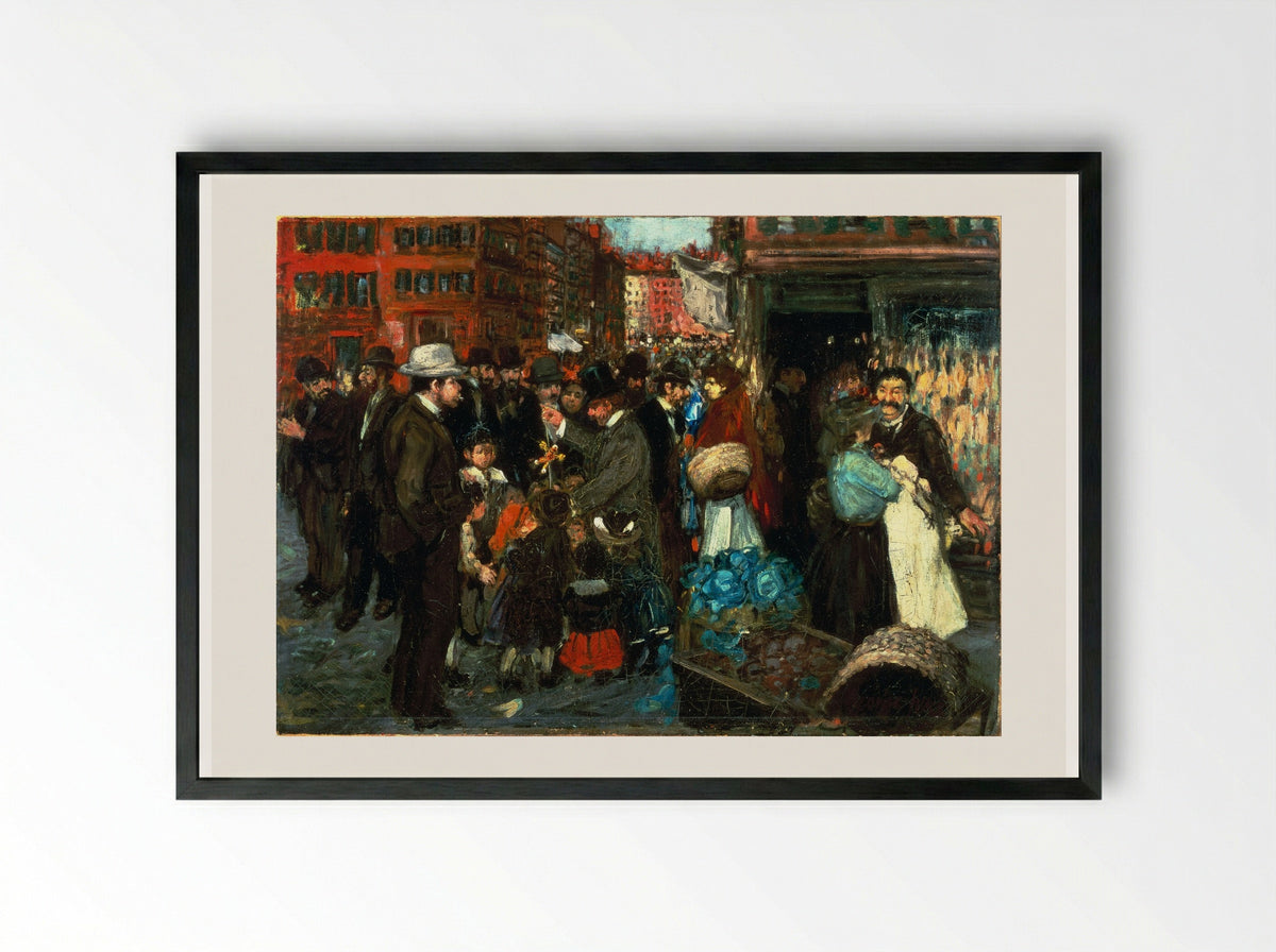 Hester Street - George Luks - Framed Print Black