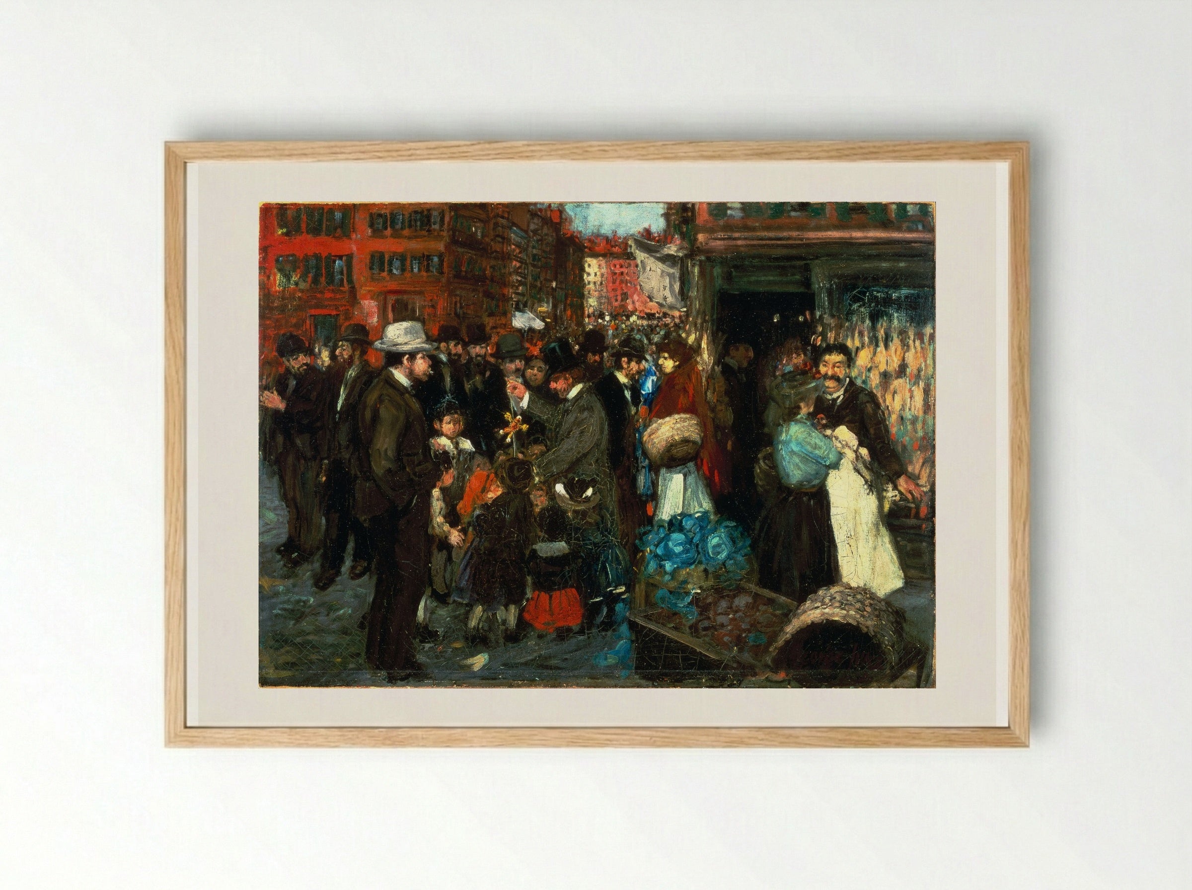 Hester Street - George Luks - Framed Print Wood
