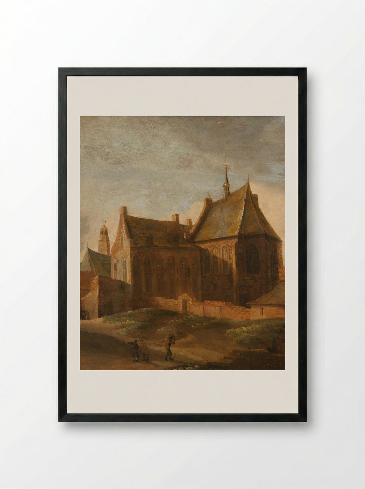 Het Agnietenklooster te Utrecht - Pieter des Ruelles - Framed Print Black