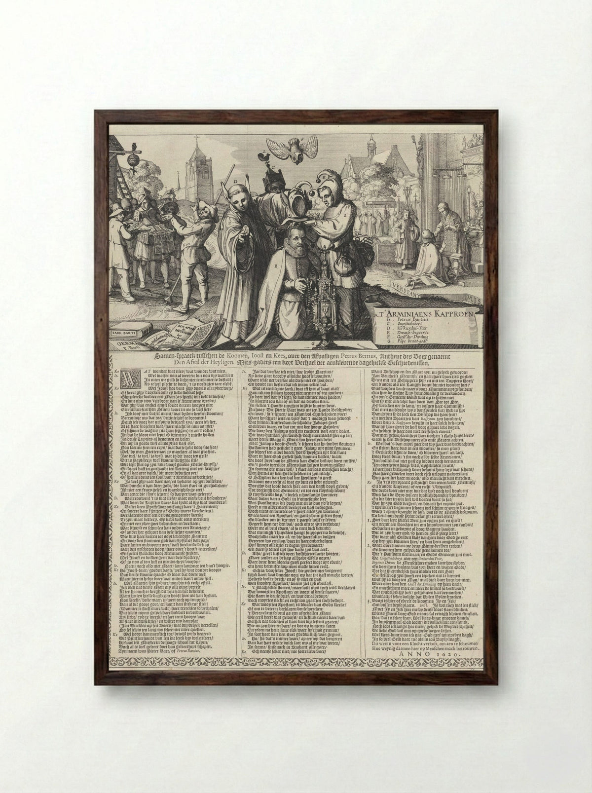 Het Arminiaans Kaproen - Claes Jansz. Visscher (II) - Framed Print Dark Wood