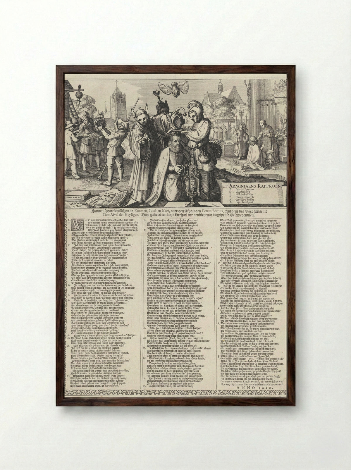 Het Arminiaans Kaproen - Claes Jansz. Visscher (II) - Framed Print Dark Wood