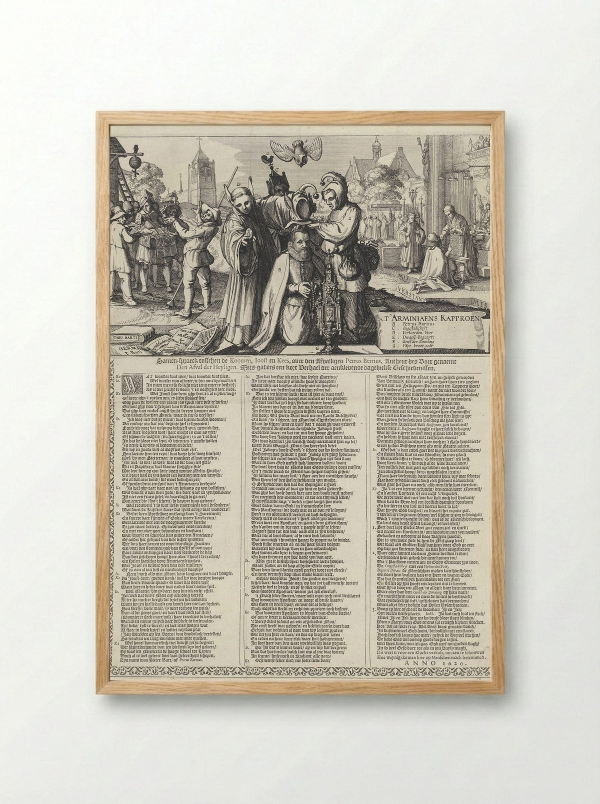 Het Arminiaans Kaproen - Claes Jansz. Visscher (II) - Framed Print Wood