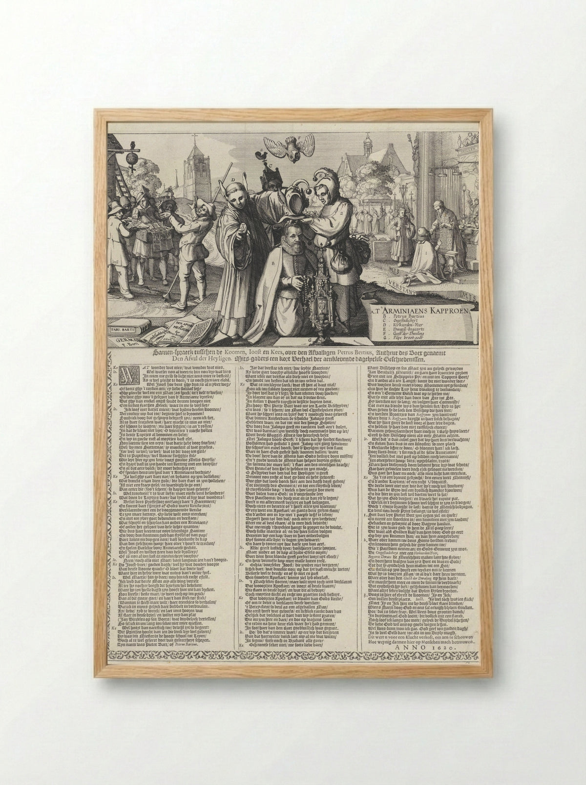 Het Arminiaans Kaproen - Claes Jansz. Visscher (II) - Framed Print Wood
