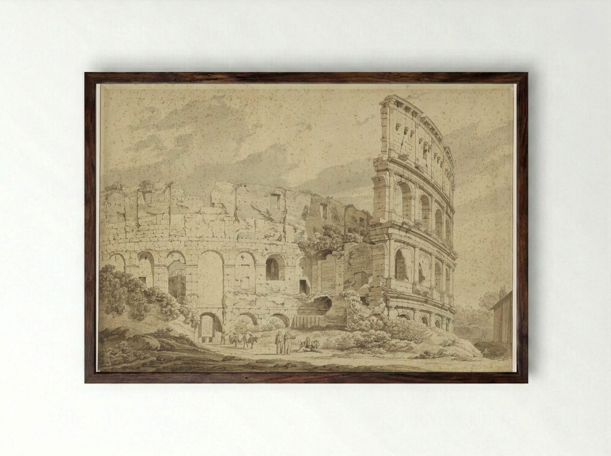 Het Colosseum in Rome - Hendrik Voogd - Framed Print Dark Wood