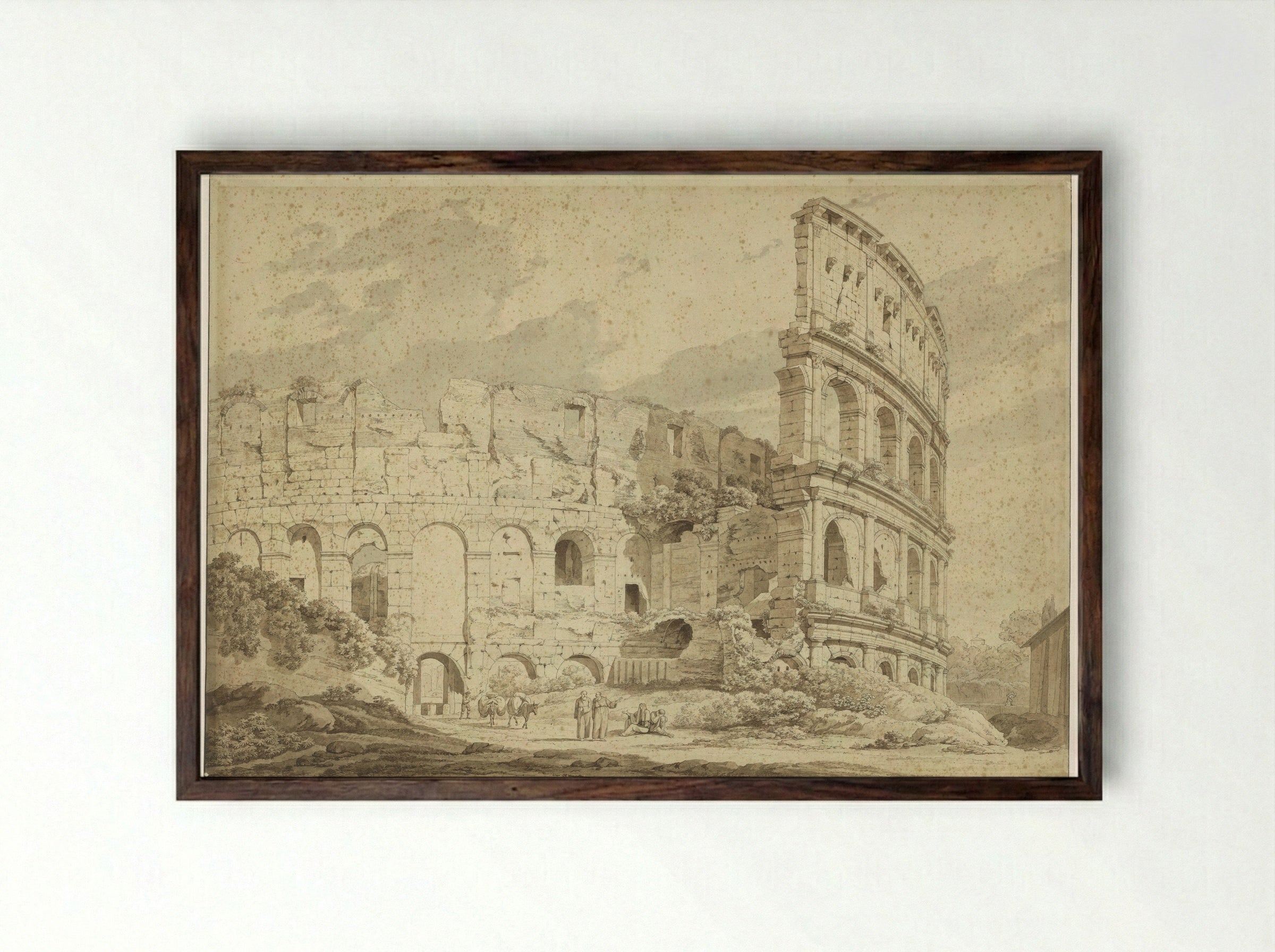 Het Colosseum in Rome - Hendrik Voogd - Framed Print Dark Wood