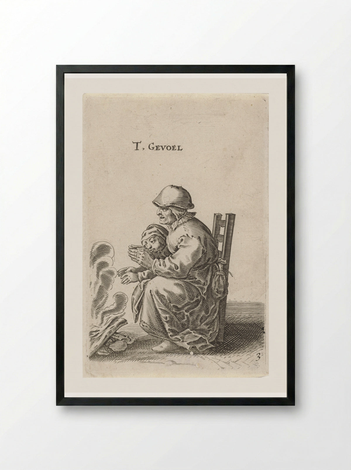 Het Gevoel (The Sense of Touch) - Salomon Savery - Framed Print Black