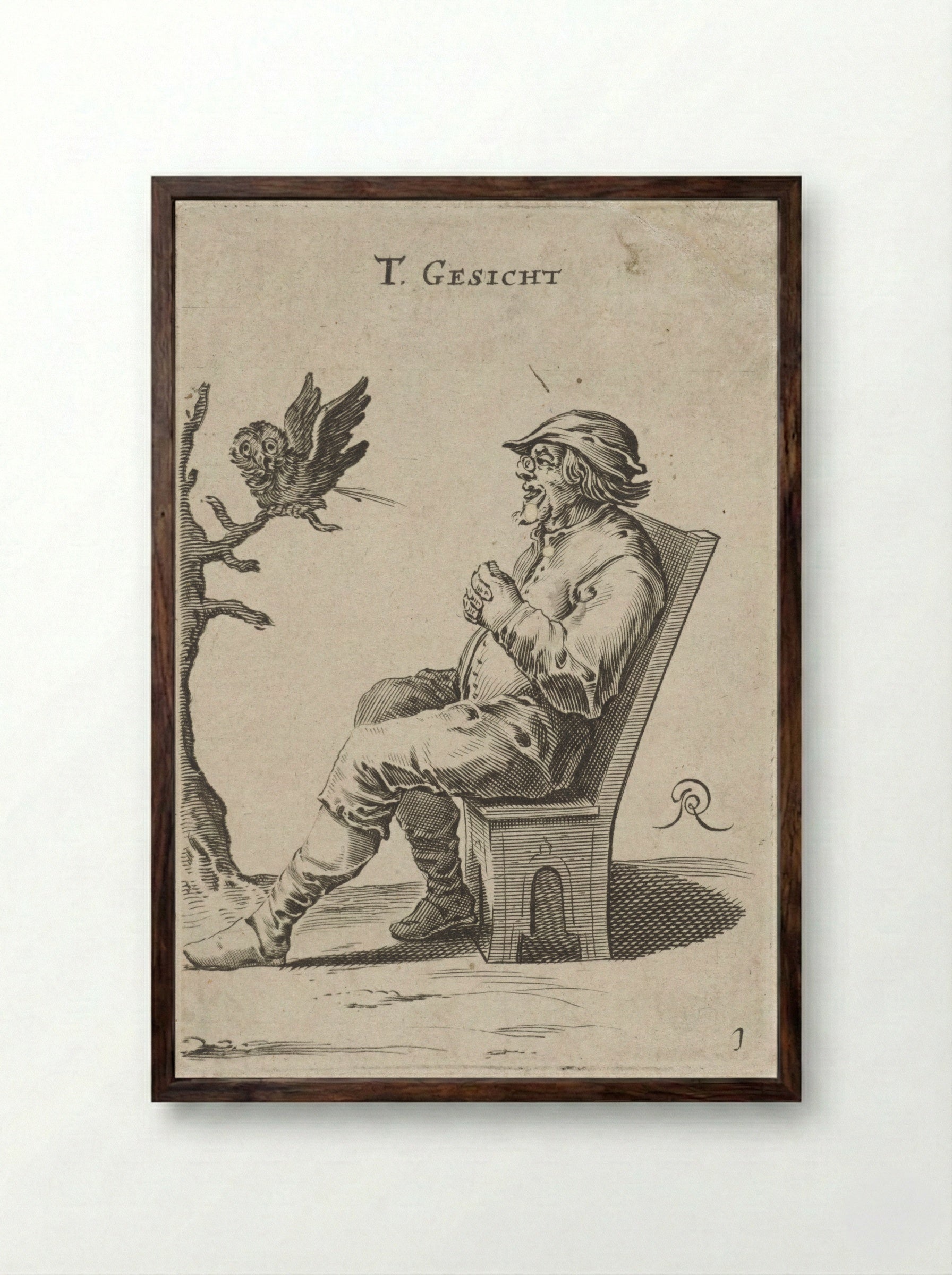 Het Gezicht (The Sense of Sight) - Salomon Savery - Framed Print Dark Wood
