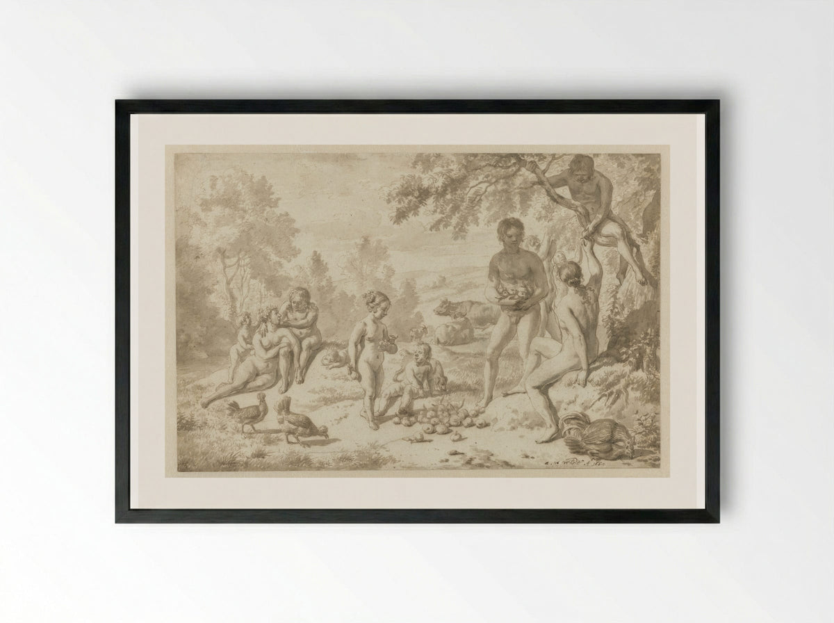 Het Gouden Tijdperk - Adriaen van de Velde - Framed Print Black