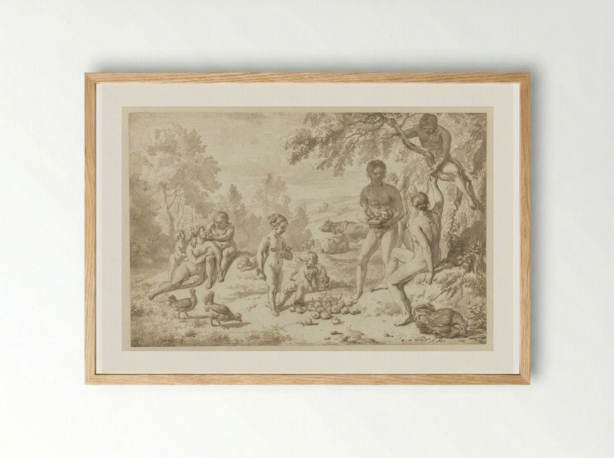 Het Gouden Tijdperk - Adriaen van de Velde - Framed Print Wood