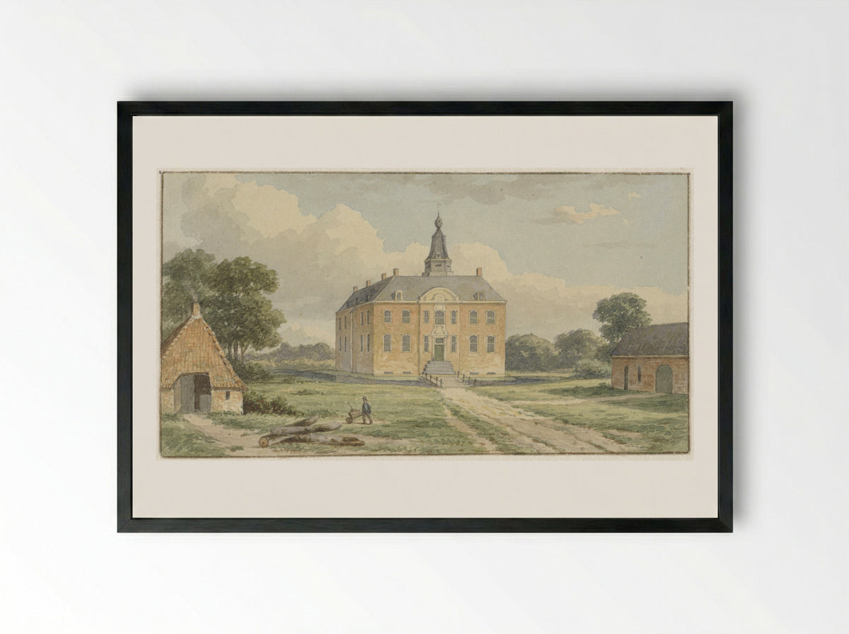 Het Huis Nettelhorst, bij Lochem - Christianus Hendricus Hein - Framed Print Black