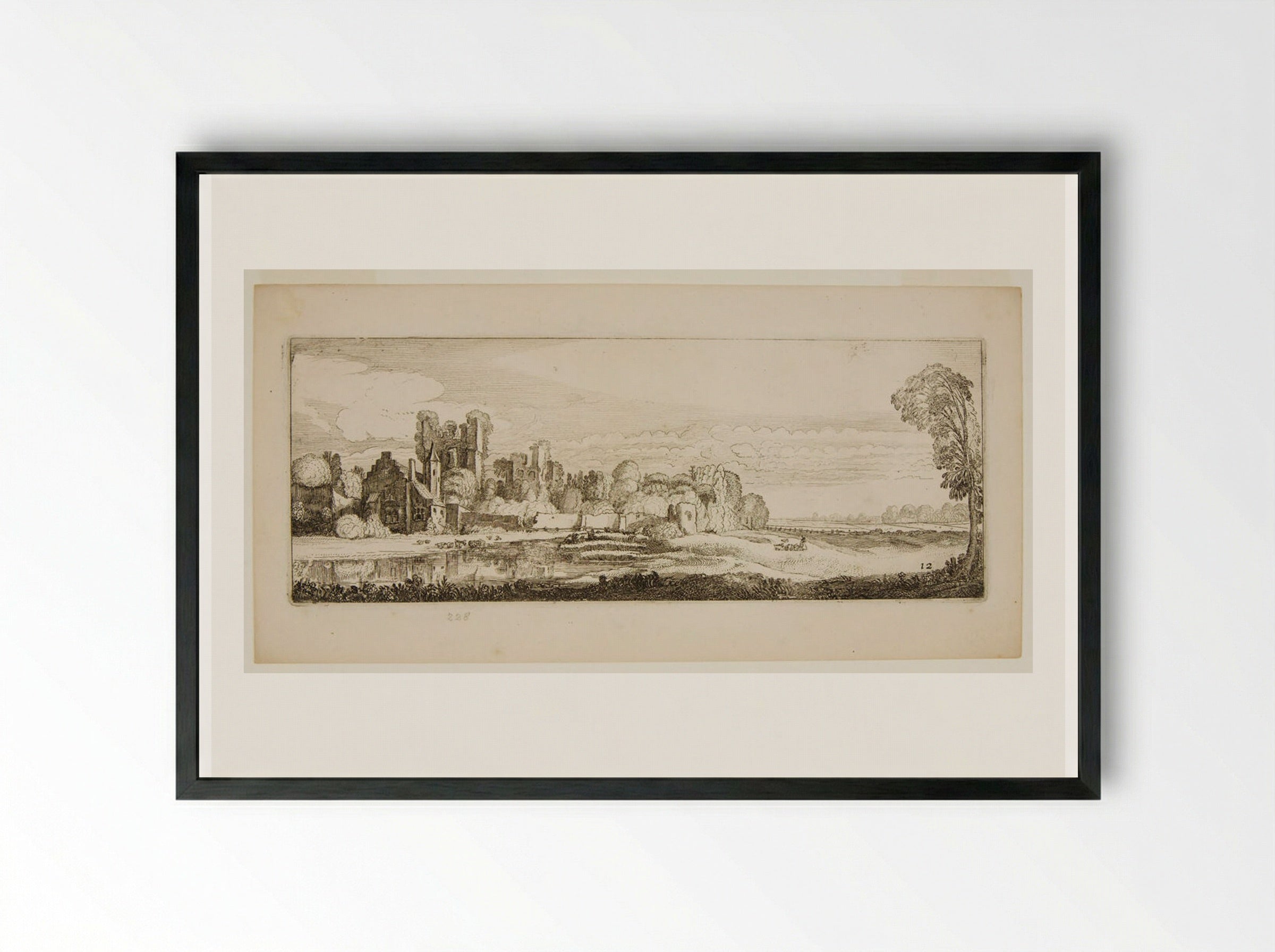 Het Huis te Kleef - Jan van de Velde II - Framed Print Black