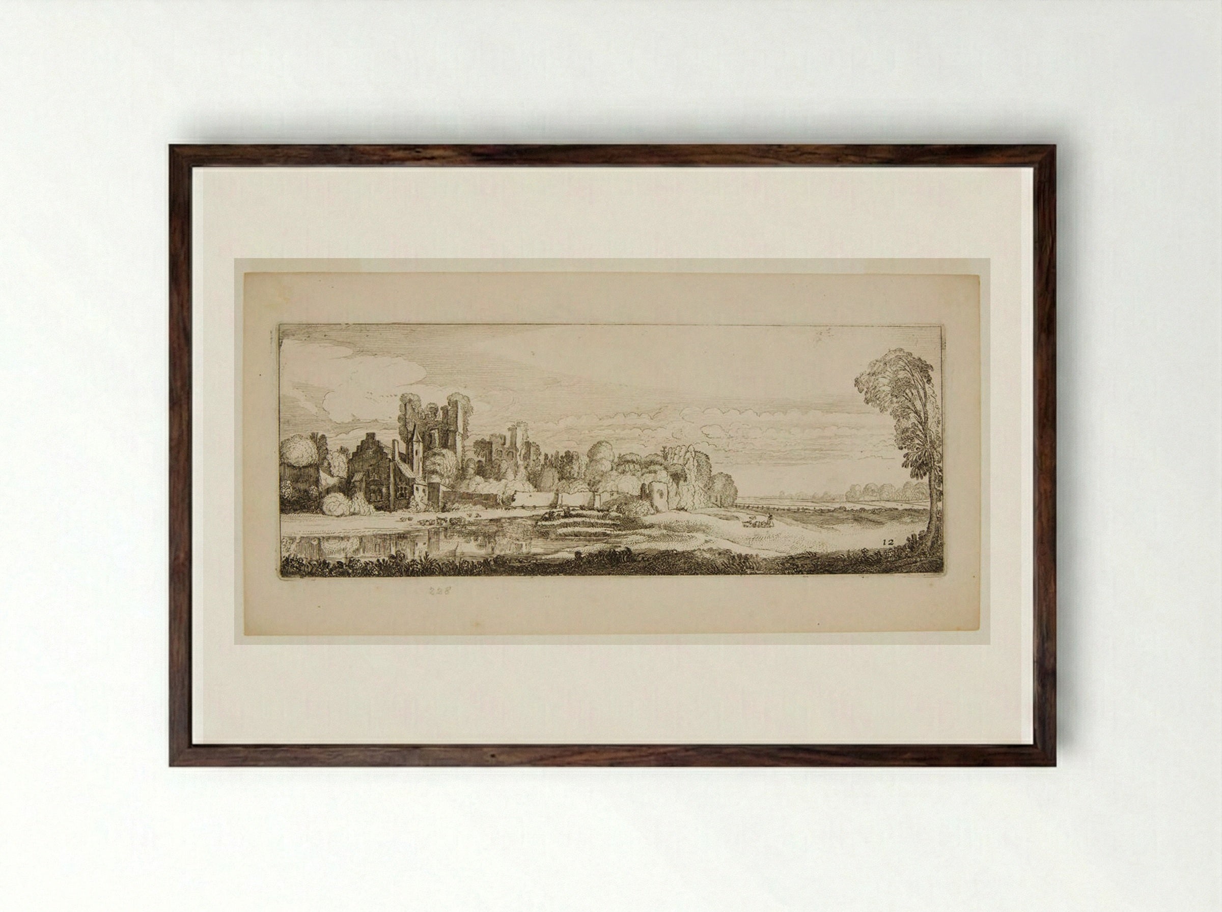 Het Huis te Kleef - Jan van de Velde II - Framed Print Dark Wood