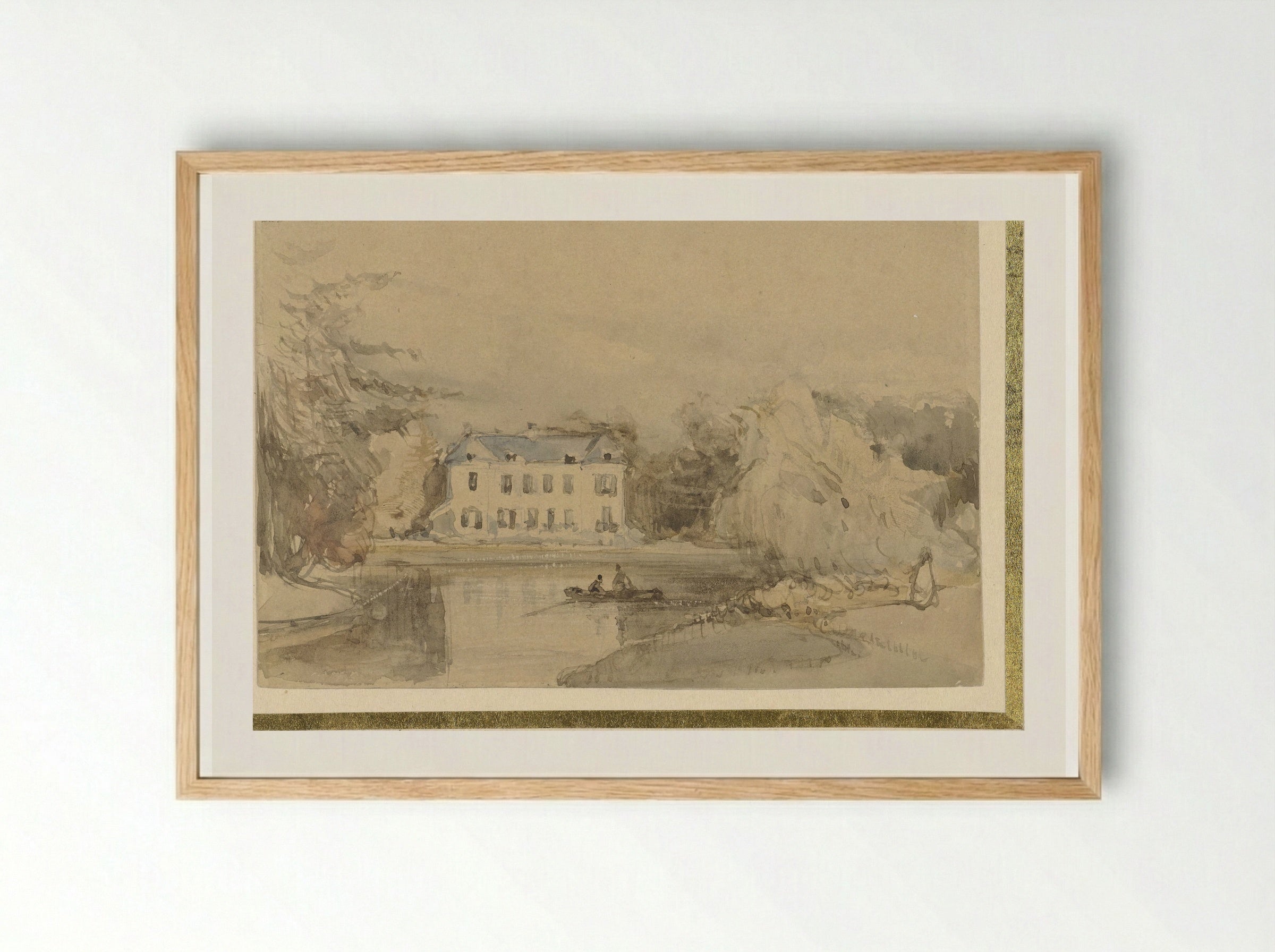 Het Huis te Leede - Johannes Bosboom - Framed Print Wood