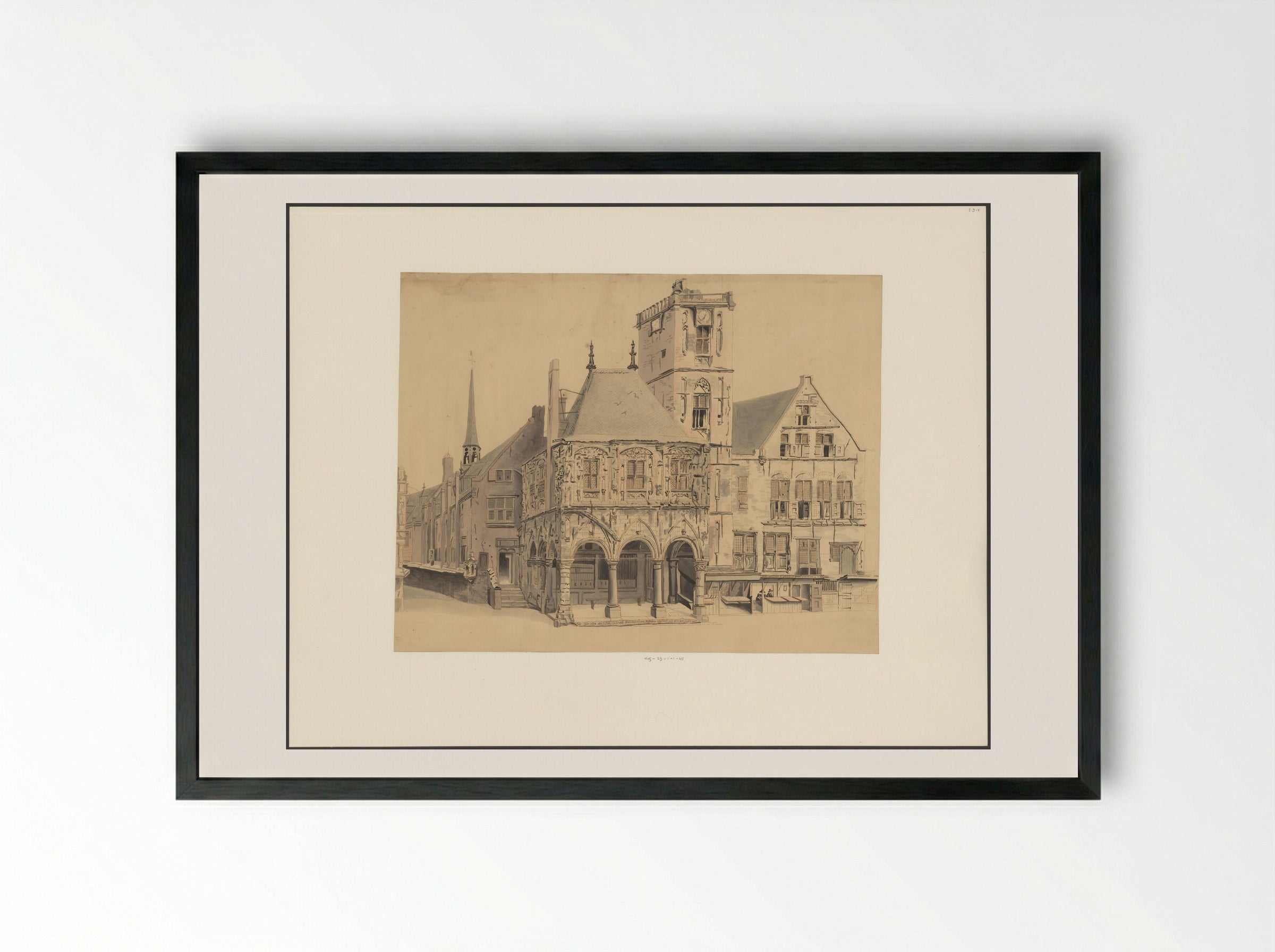 Het Oude Stadhuis van Amsterdam - Anthonie van den Bos - Framed Print Black