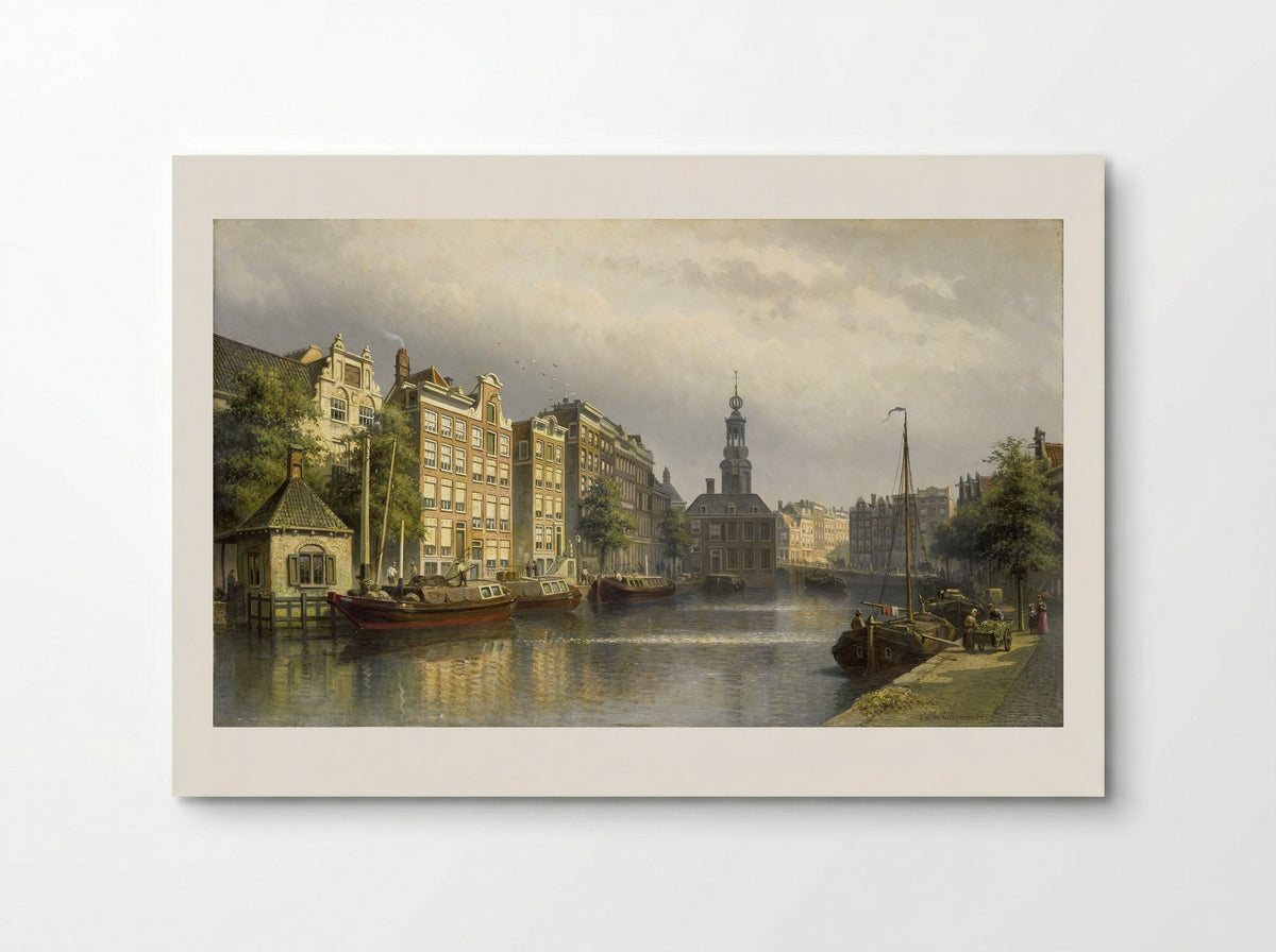 Het Singel te Amsterdam naar de Munt gezien - Eduard Alexander Hilverdink - Poster