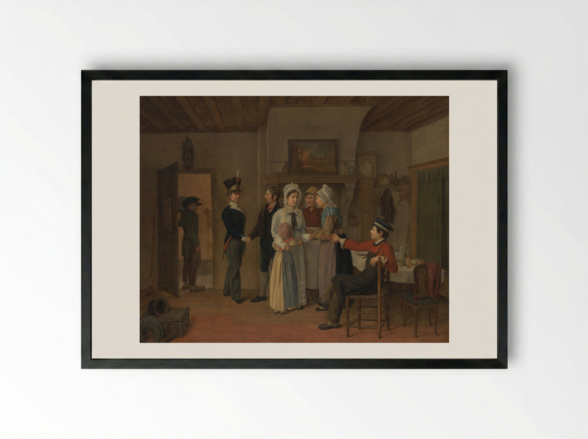 Het afscheid van de soldaat - Charles van Beveren - Framed Print Black
