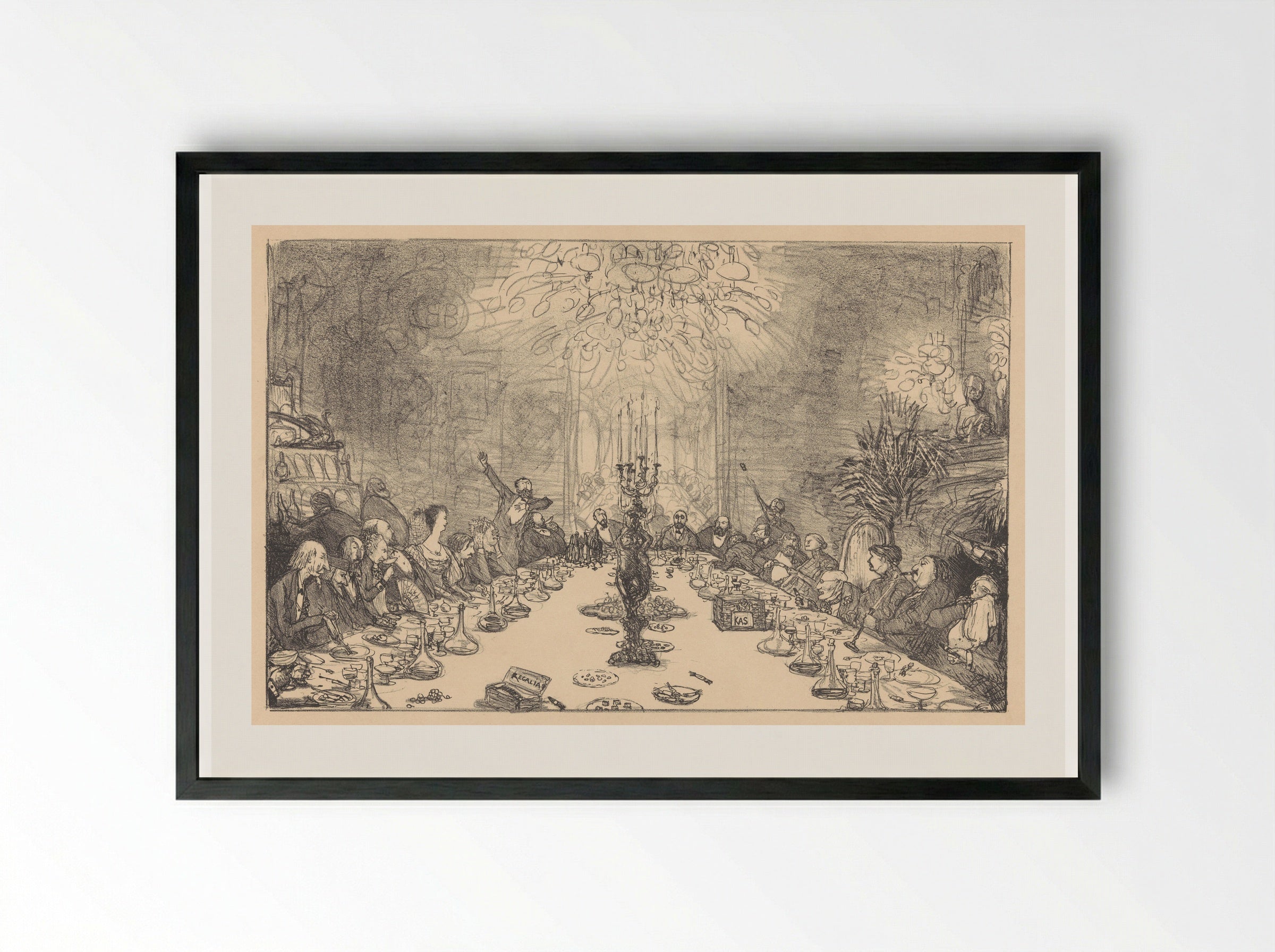 Het banket van de Hollandsche Tekenmaatschappij - Marius Bauer - Framed Print Black
