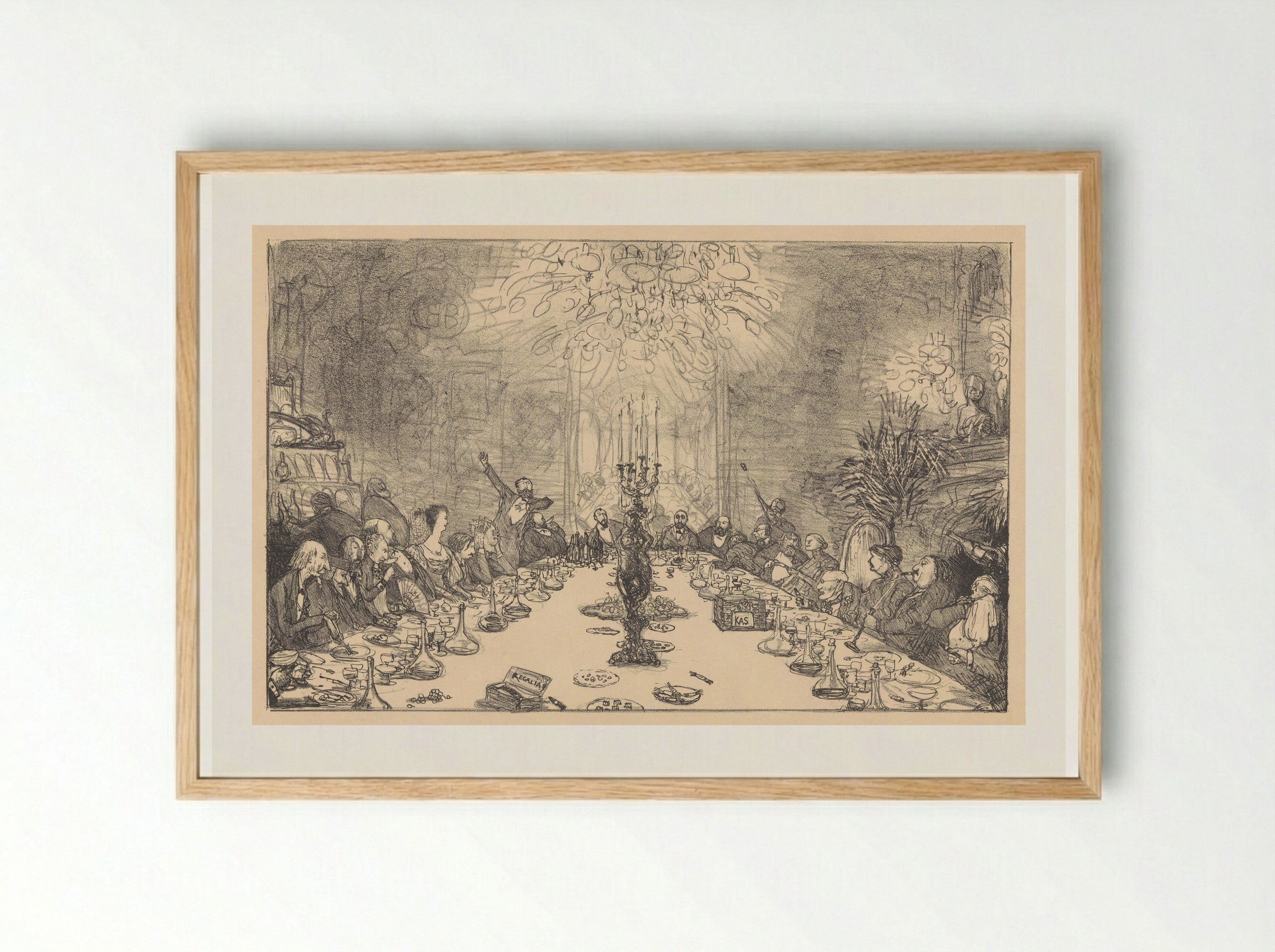 Het banket van de Hollandsche Tekenmaatschappij - Marius Bauer - Framed Print Wood