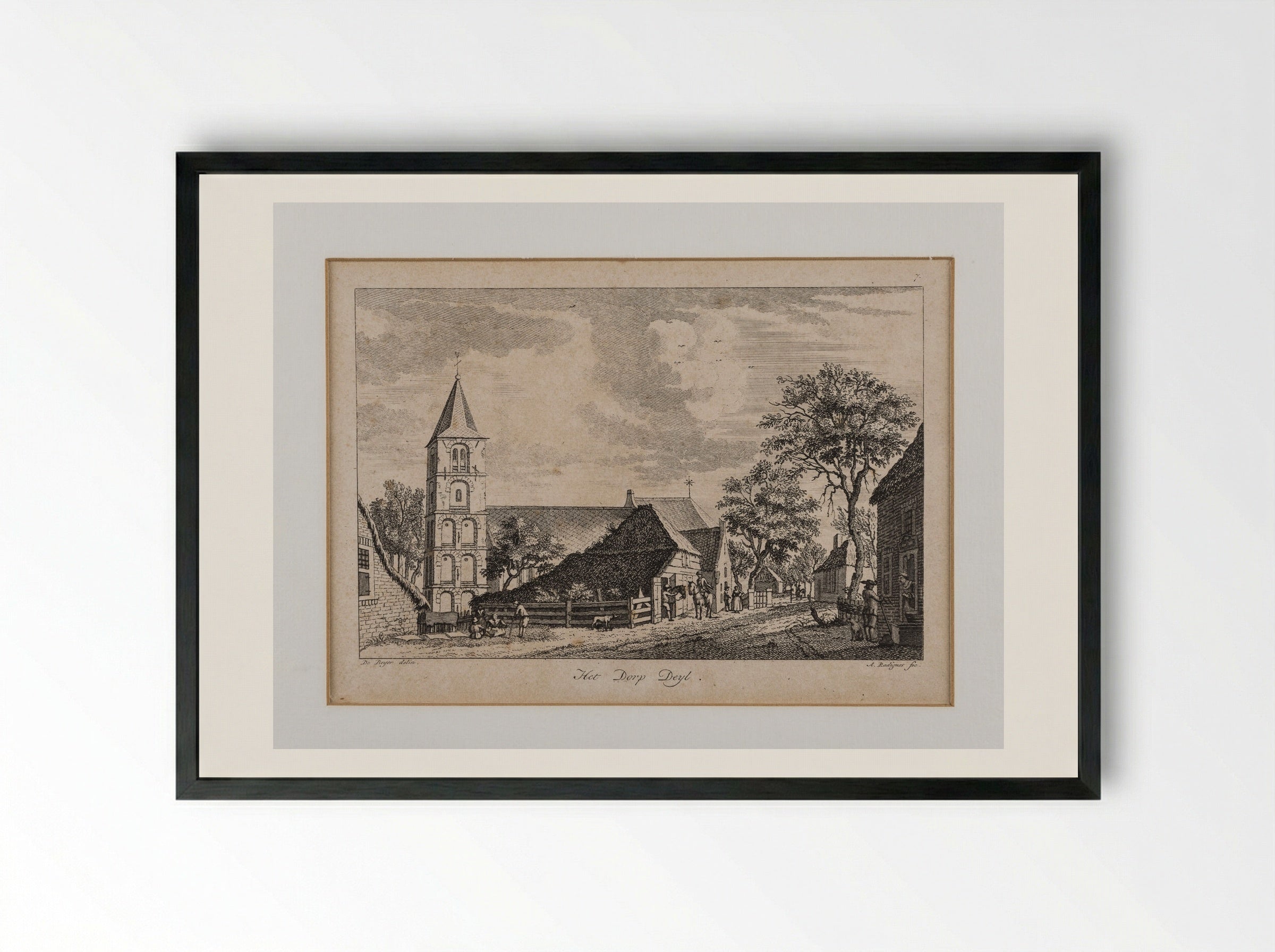 Het dorp Deil - Jan de Beijer - Framed Print Black