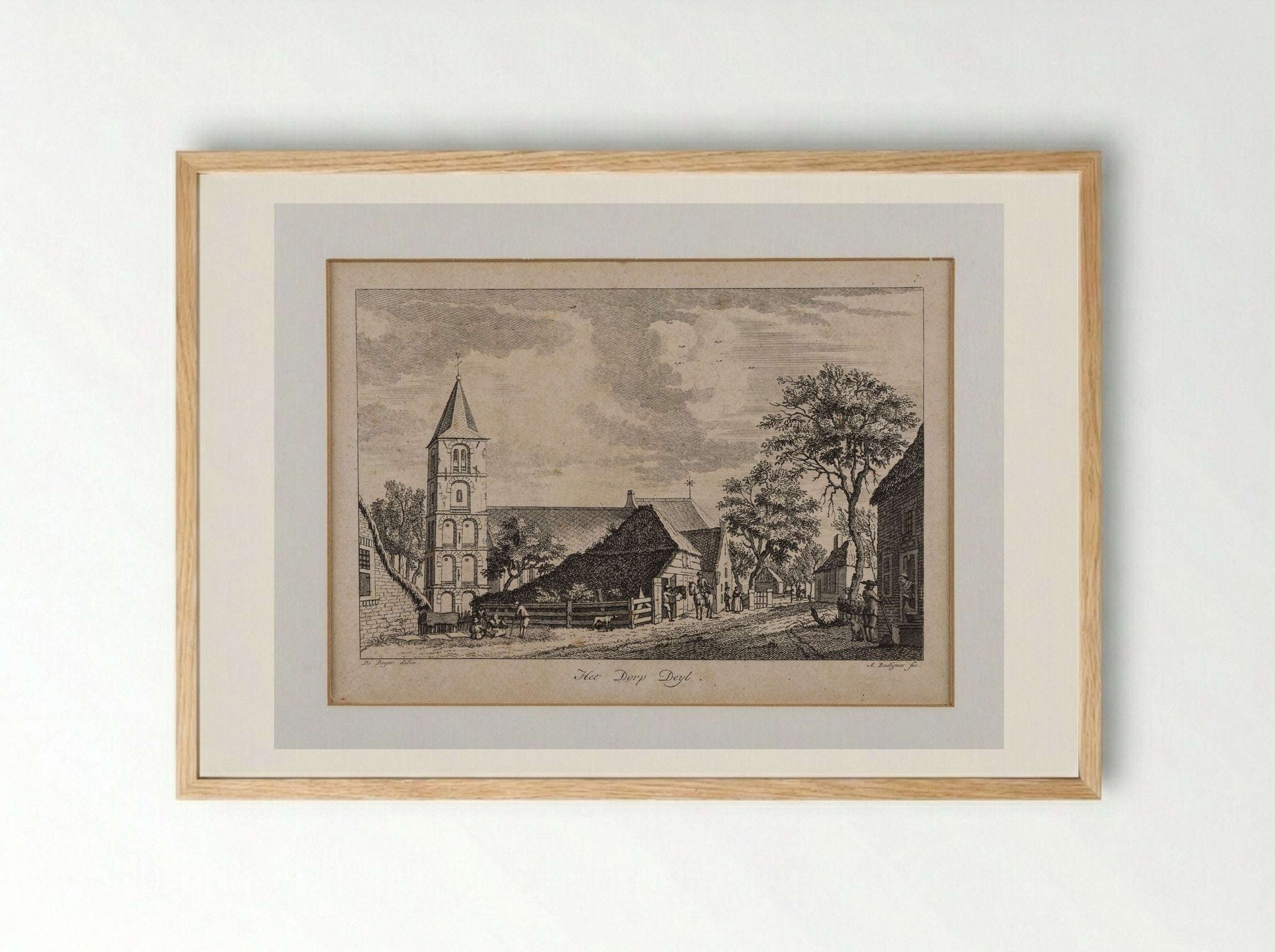 Het dorp Deil - Jan de Beijer - Framed Print Wood