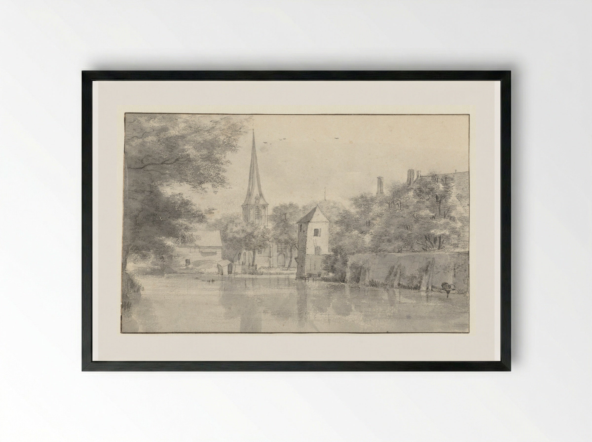 Het dorp Geervliet en een gedeelte van Hof van Putten - Roelant Roghman - Framed Print Black