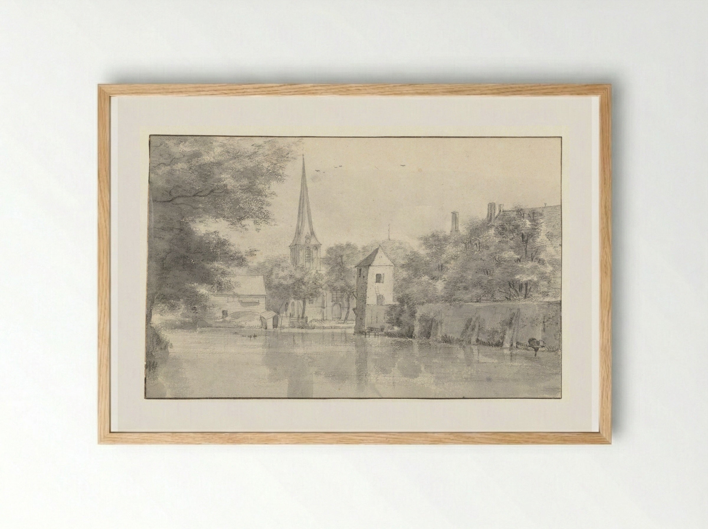 Het dorp Geervliet en een gedeelte van Hof van Putten - Roelant Roghman - Framed Print Wood