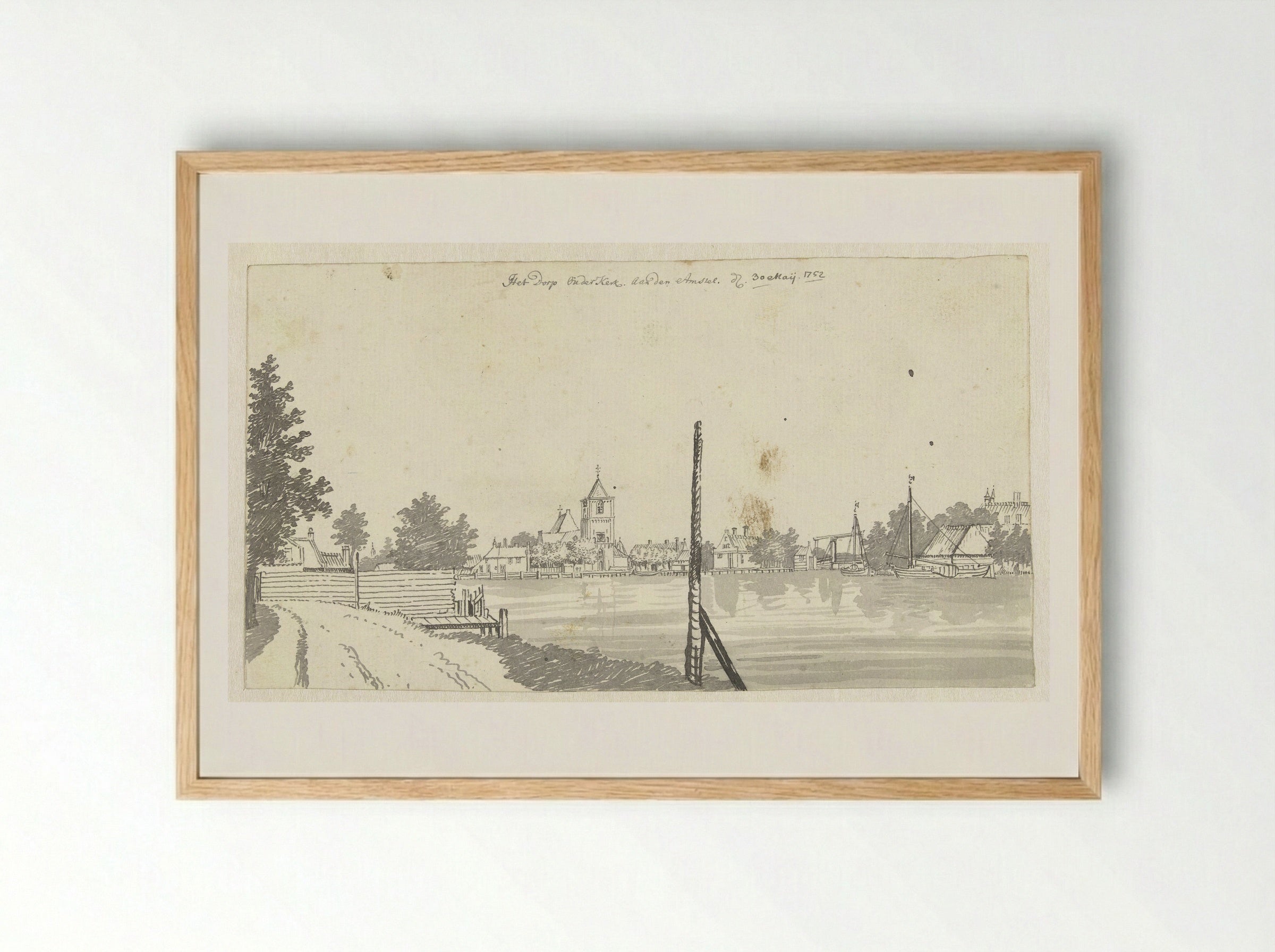 Het dorp Ouderkerk aan de Amstel - Jan de Beijer - Framed Print Wood