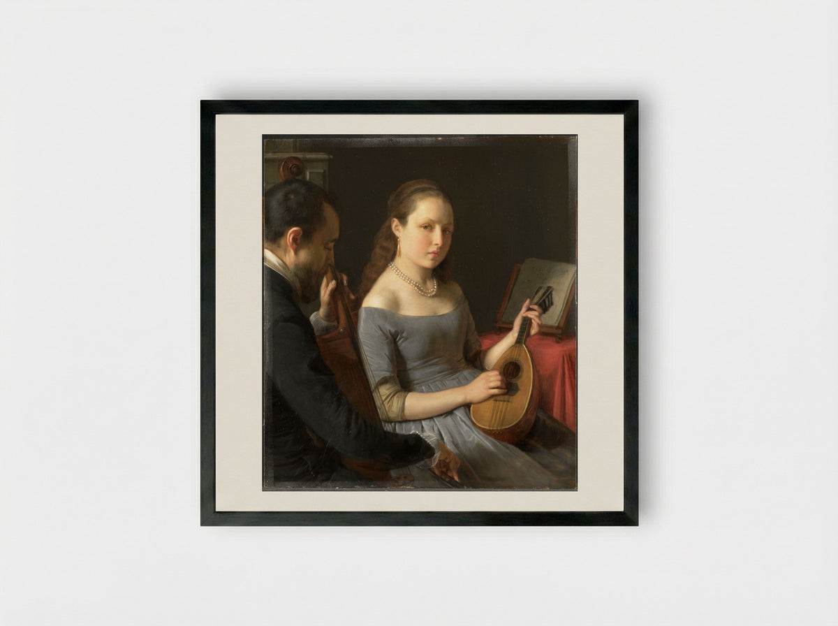 Het duet - Charles van Beveren - Framed Print Black
