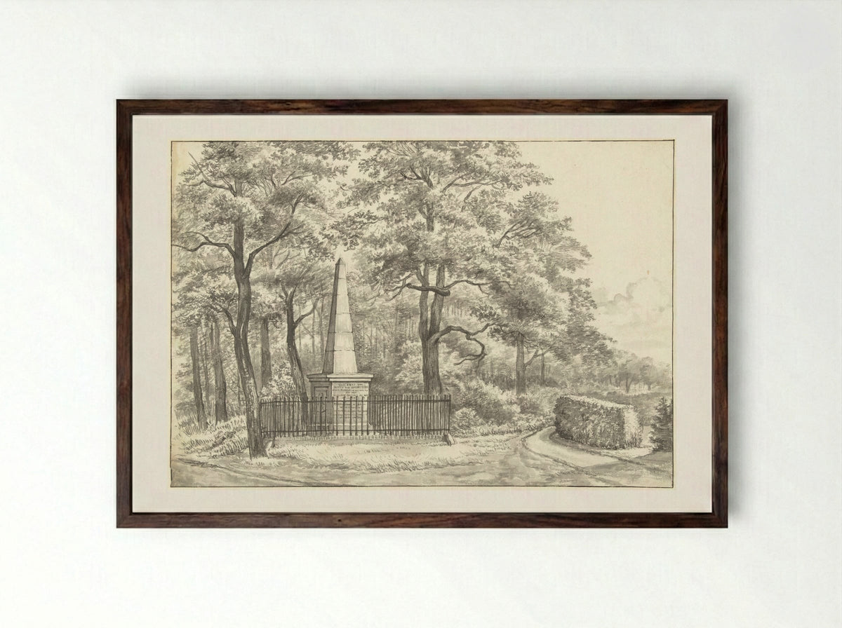 Het gedenkteken voor Witte van Haemstede - Gerrit Lamberts - Framed Print Dark Wood