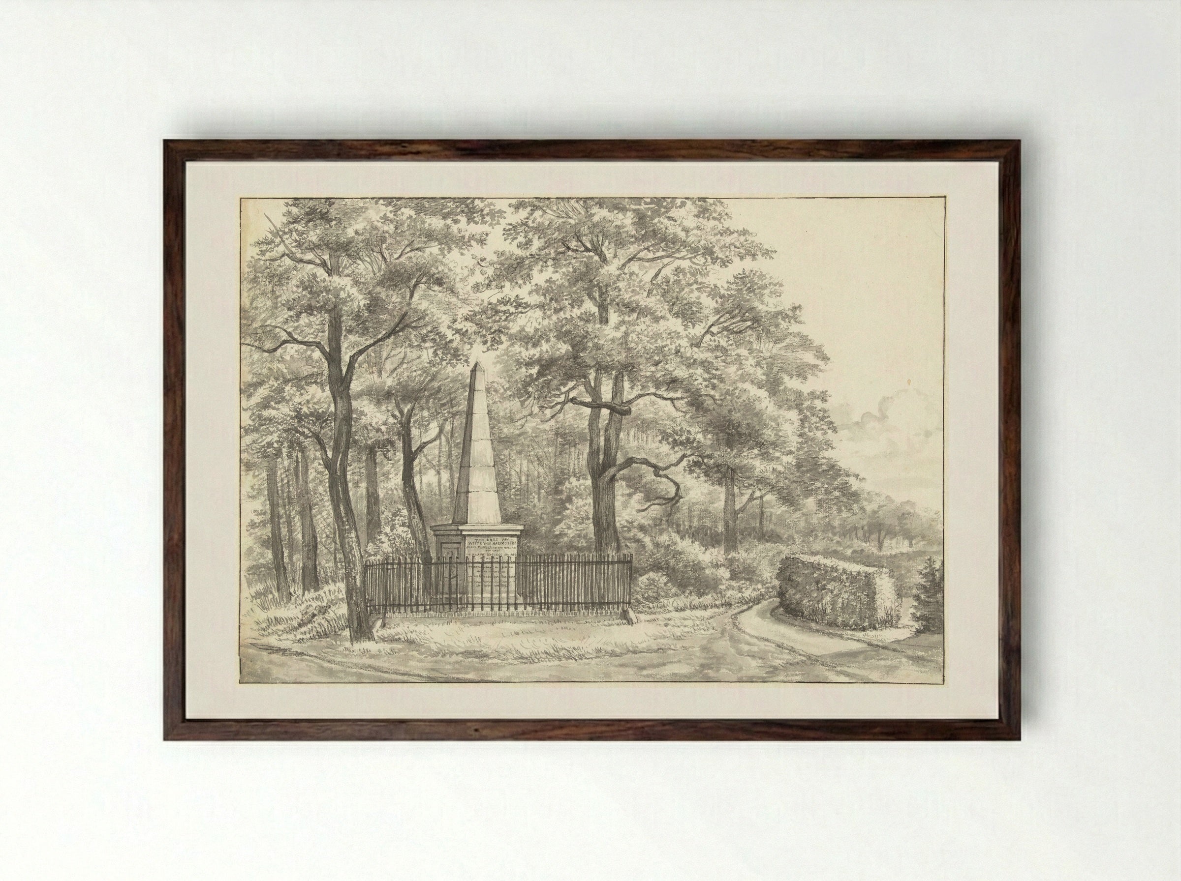 Het gedenkteken voor Witte van Haemstede - Gerrit Lamberts - Framed Print Dark Wood