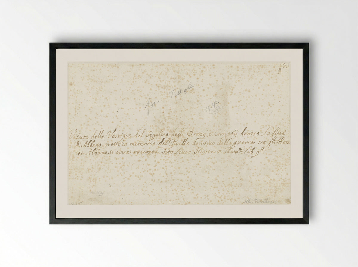 Het graf van de Horatii in Albano - Theodoor Wilkens - Framed Print Black