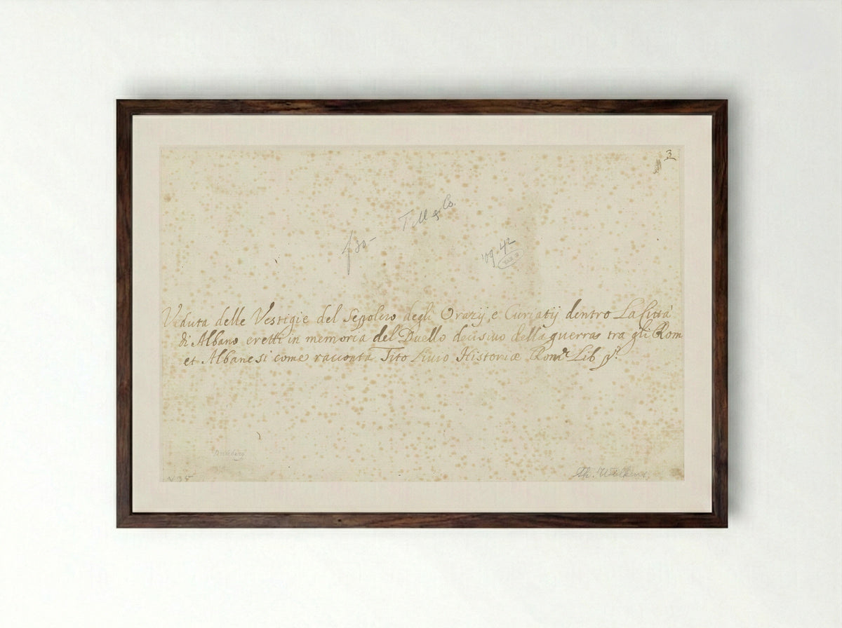 Het graf van de Horatii in Albano - Theodoor Wilkens - Framed Print Dark Wood