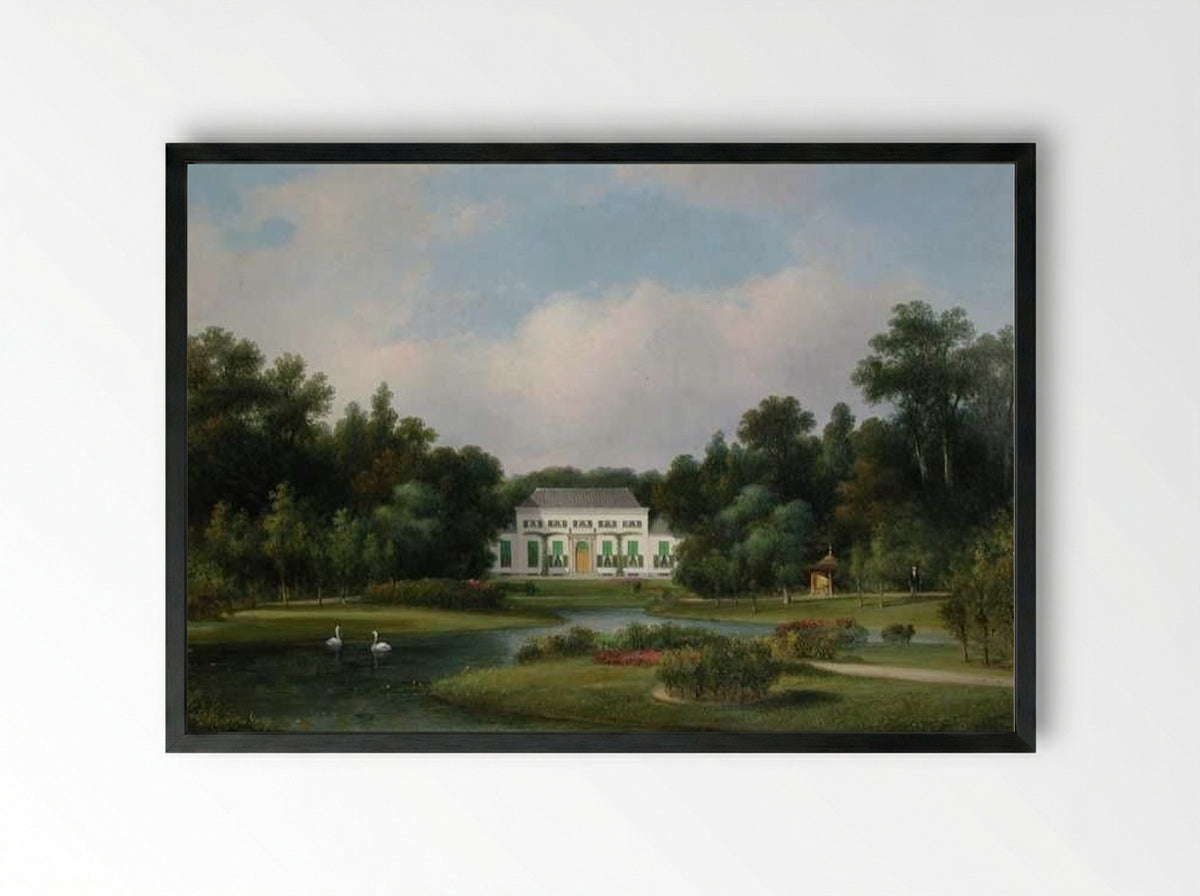 Het huis De Pauw te Wassenaar - Lodewijk Johannes Kleijn - Framed Print Black