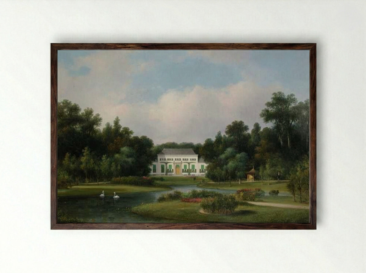 Het huis De Pauw te Wassenaar - Lodewijk Johannes Kleijn - Framed Print Dark Wood
