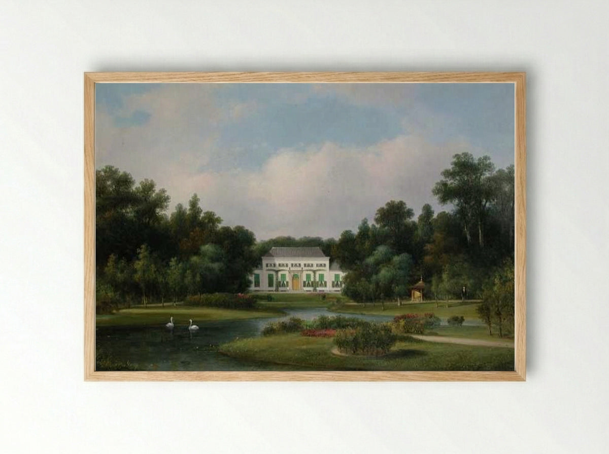 Het huis De Pauw te Wassenaar - Lodewijk Johannes Kleijn - Framed Print Wood