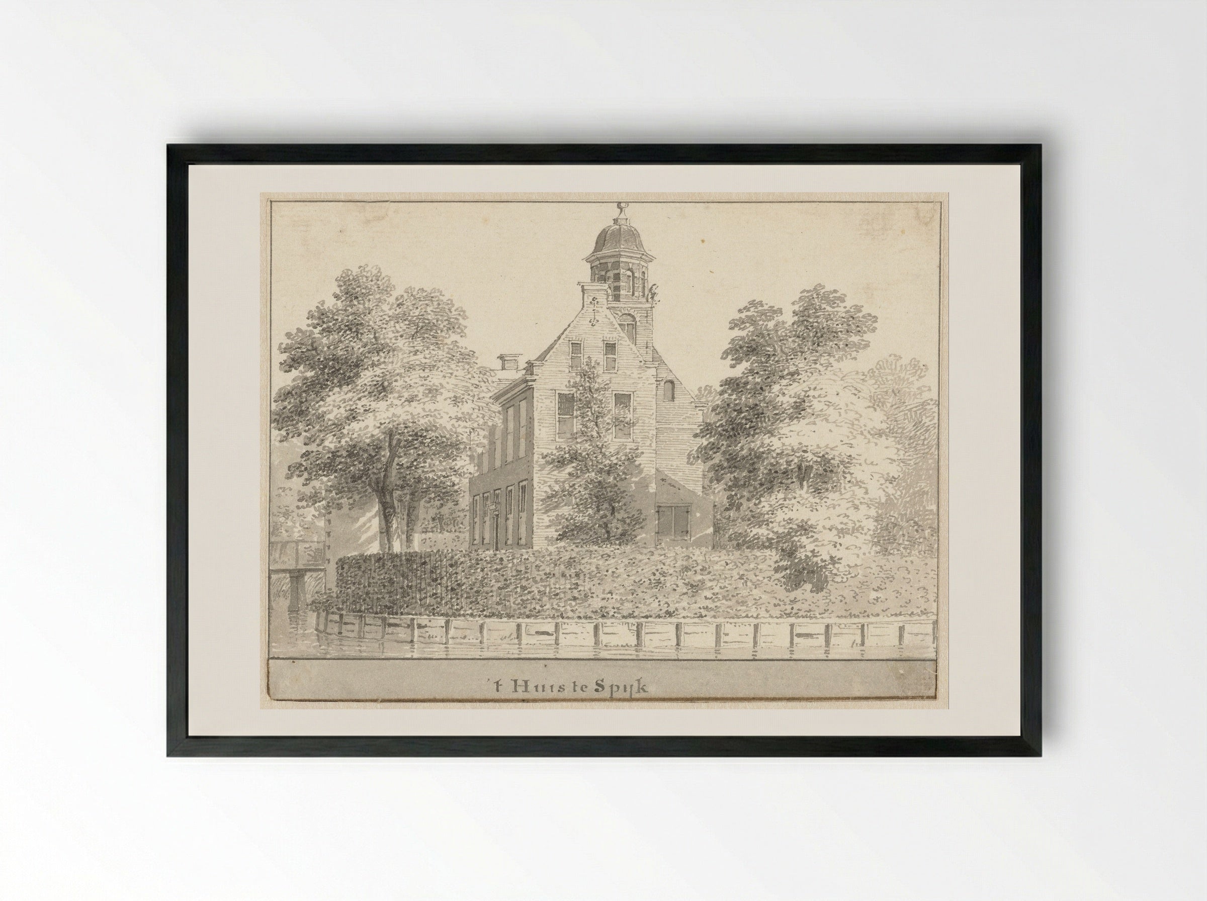 Het huis te Spijk - Cornelis Pronk - Framed Print Black