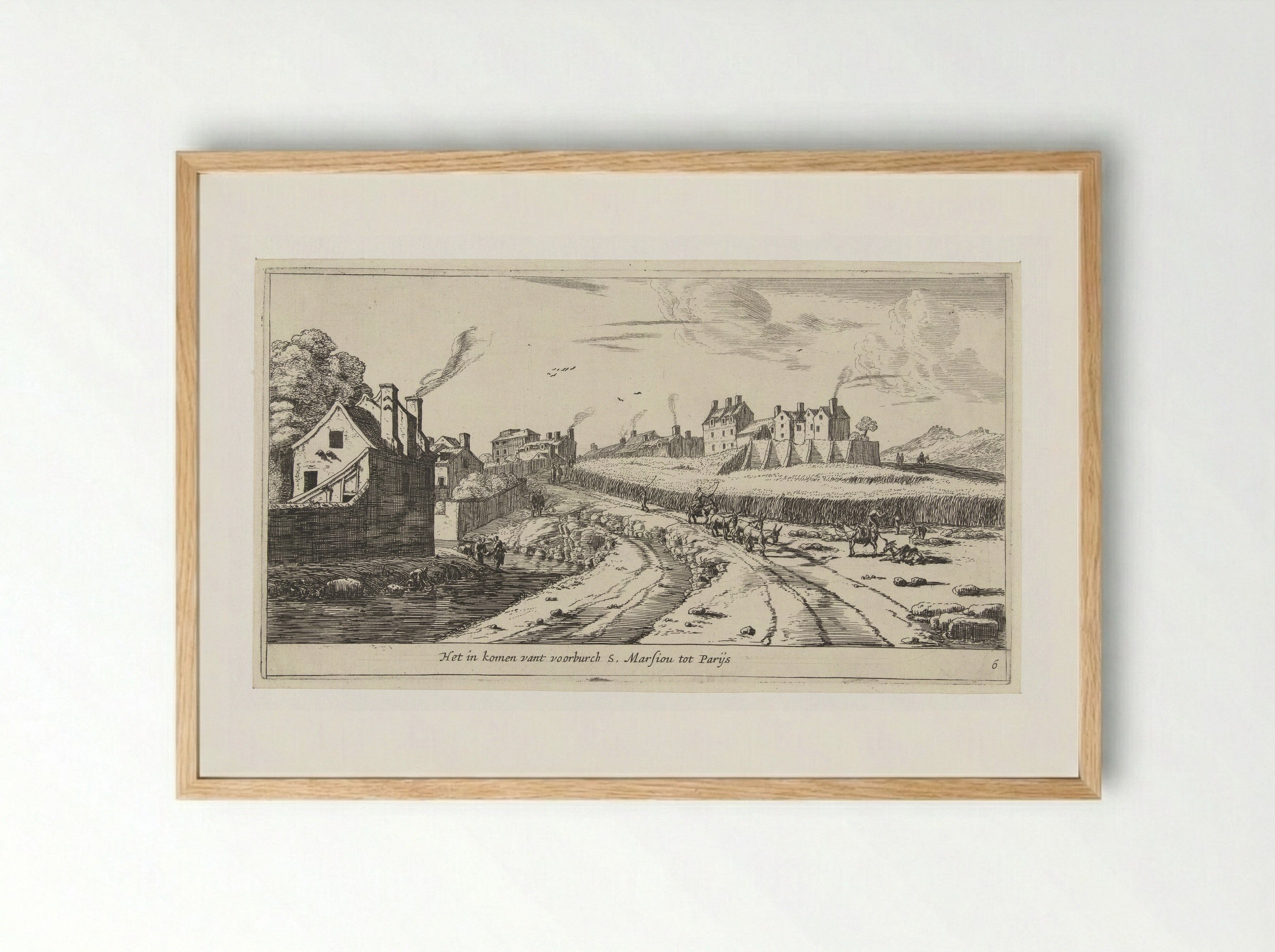 Het in komen vant voorburch S. Marsiou tot Parijs - Reinier Nooms - Framed Print Wood