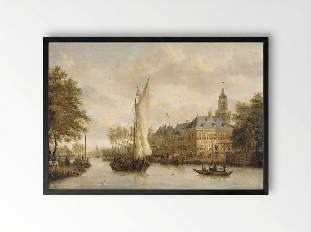 Het kasteel Nijenrode aan de Vecht bij Breukelen - Jacobus Storck - Framed Print Black