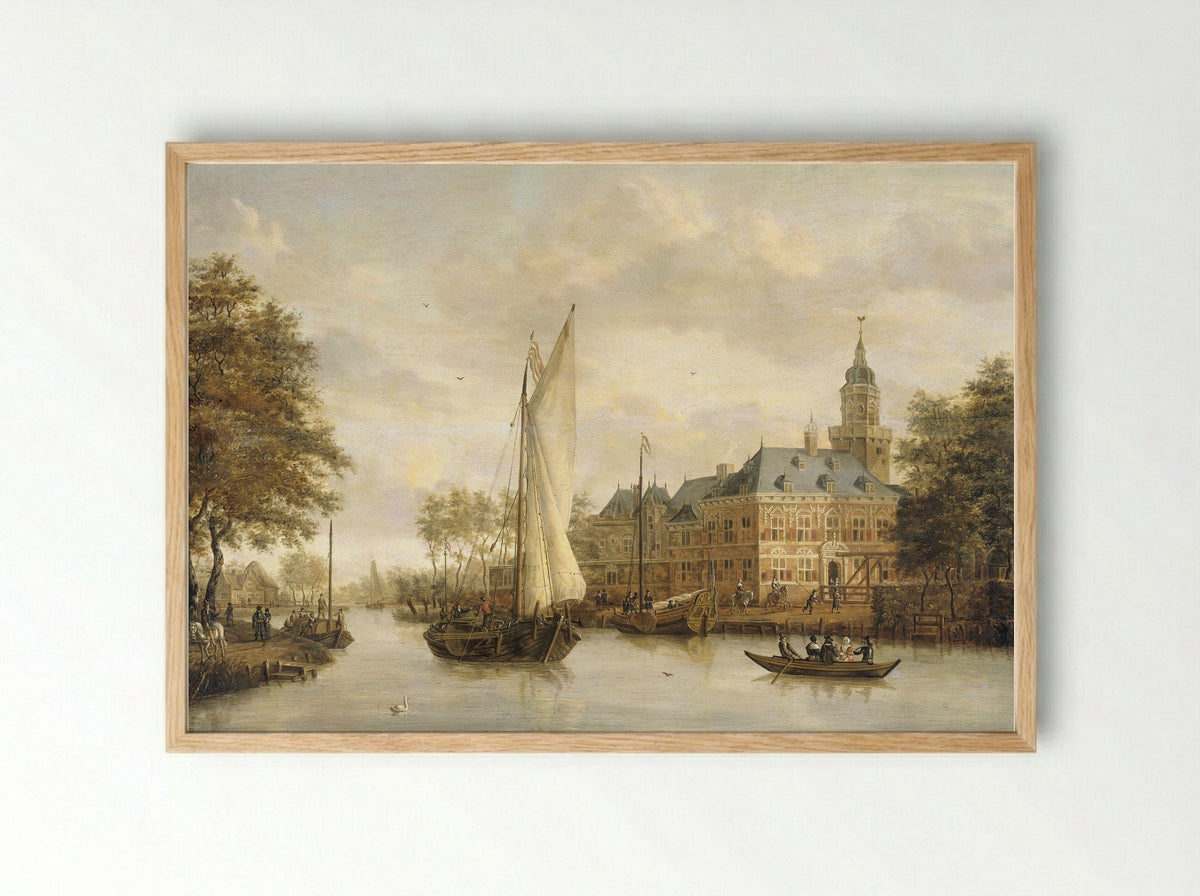Het kasteel Nijenrode aan de Vecht bij Breukelen - Jacobus Storck - Framed Print Wood