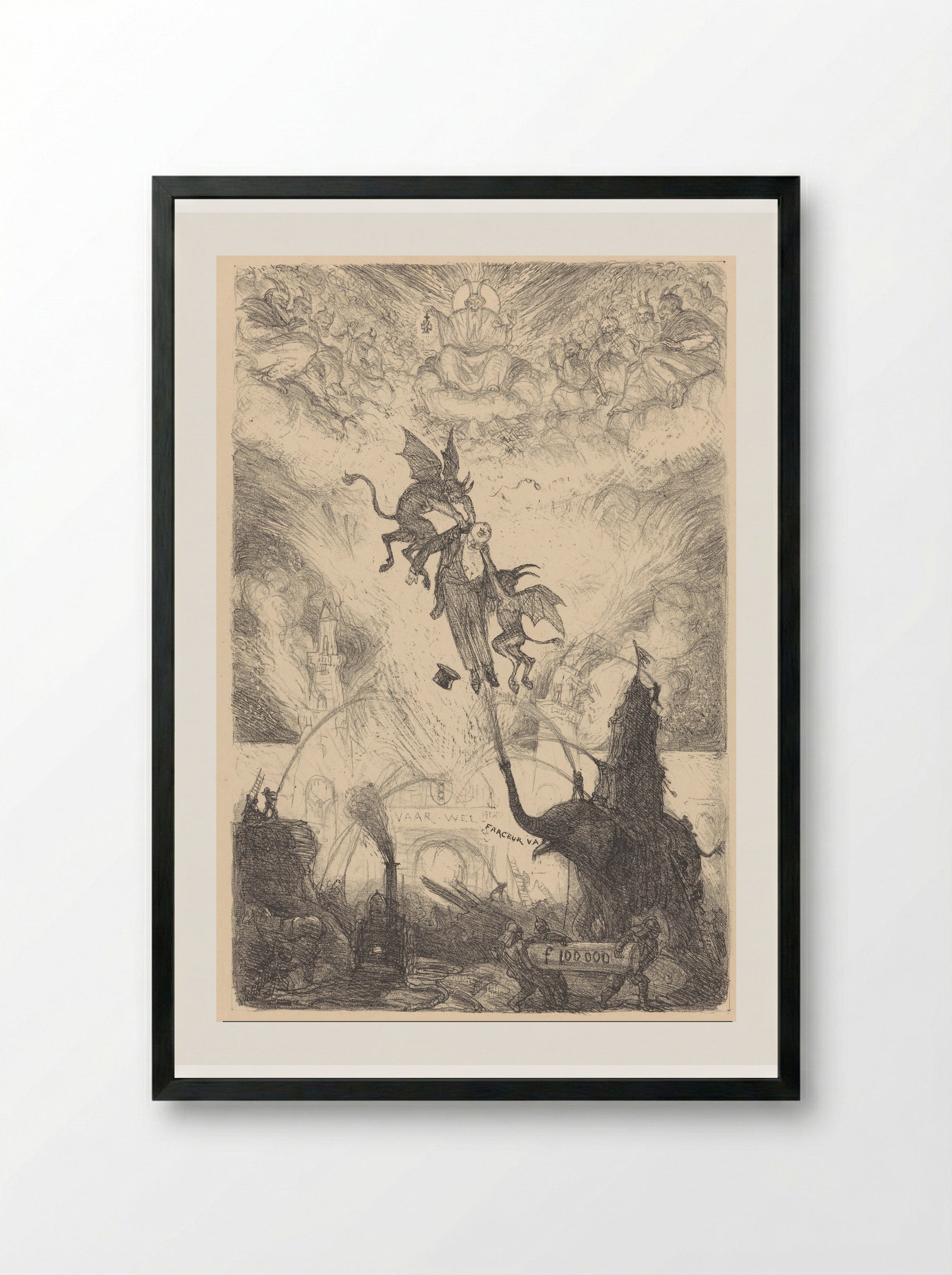 Het laatste vuurwerk op de tentoonstelling (Eereprijs) - Marius Bauer - Framed Print Black