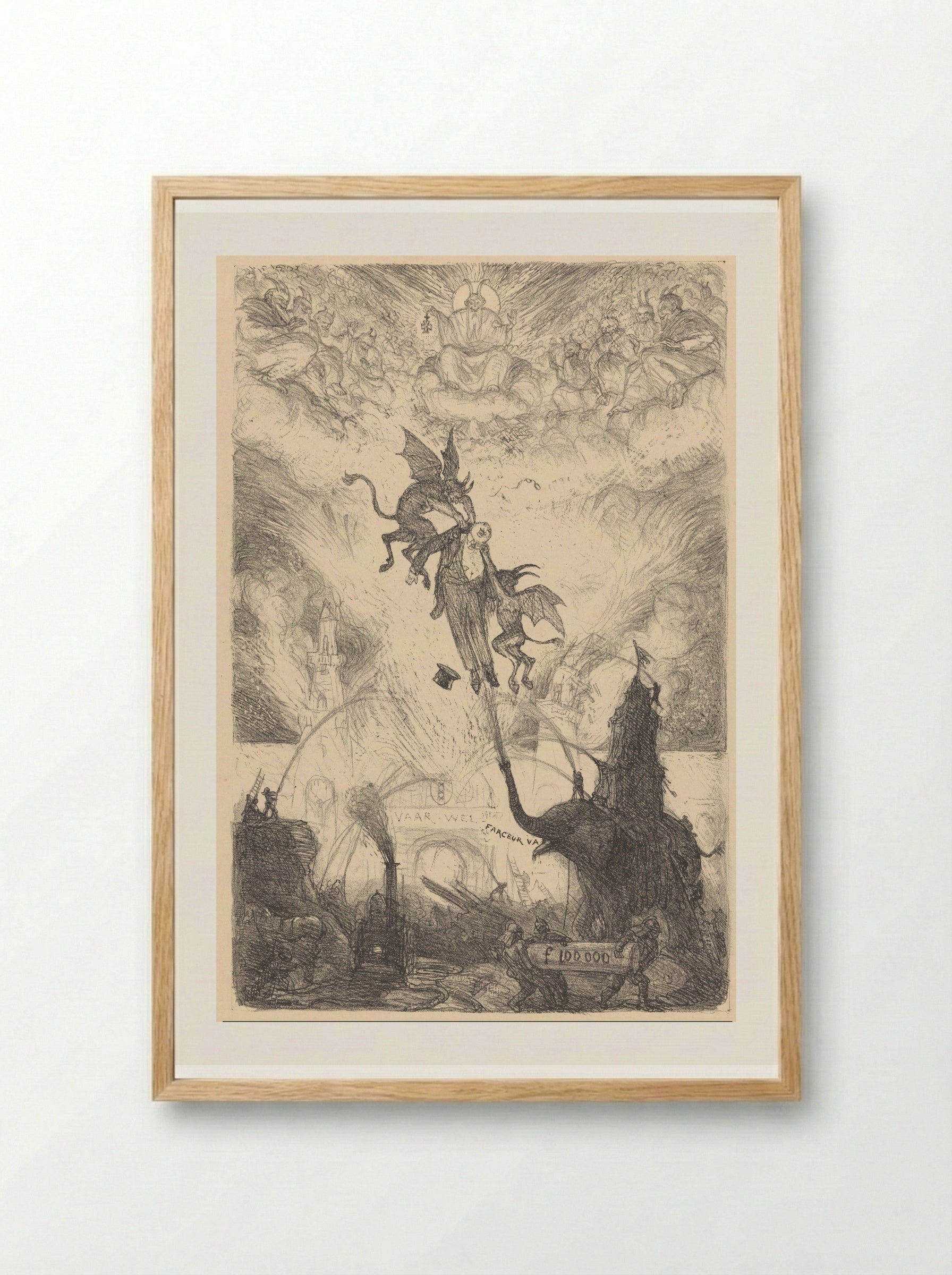 Het laatste vuurwerk op de tentoonstelling (Eereprijs) - Marius Bauer - Framed Print Wood