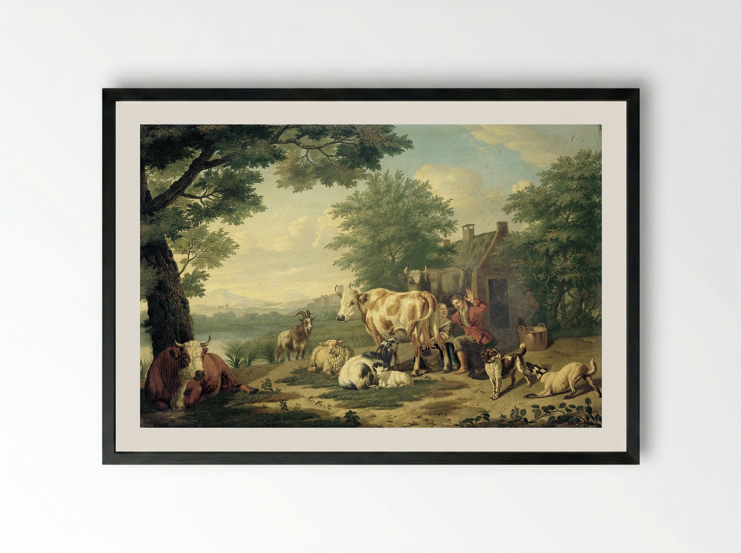 Het melkuur - Jan van Gool - Framed Print Black