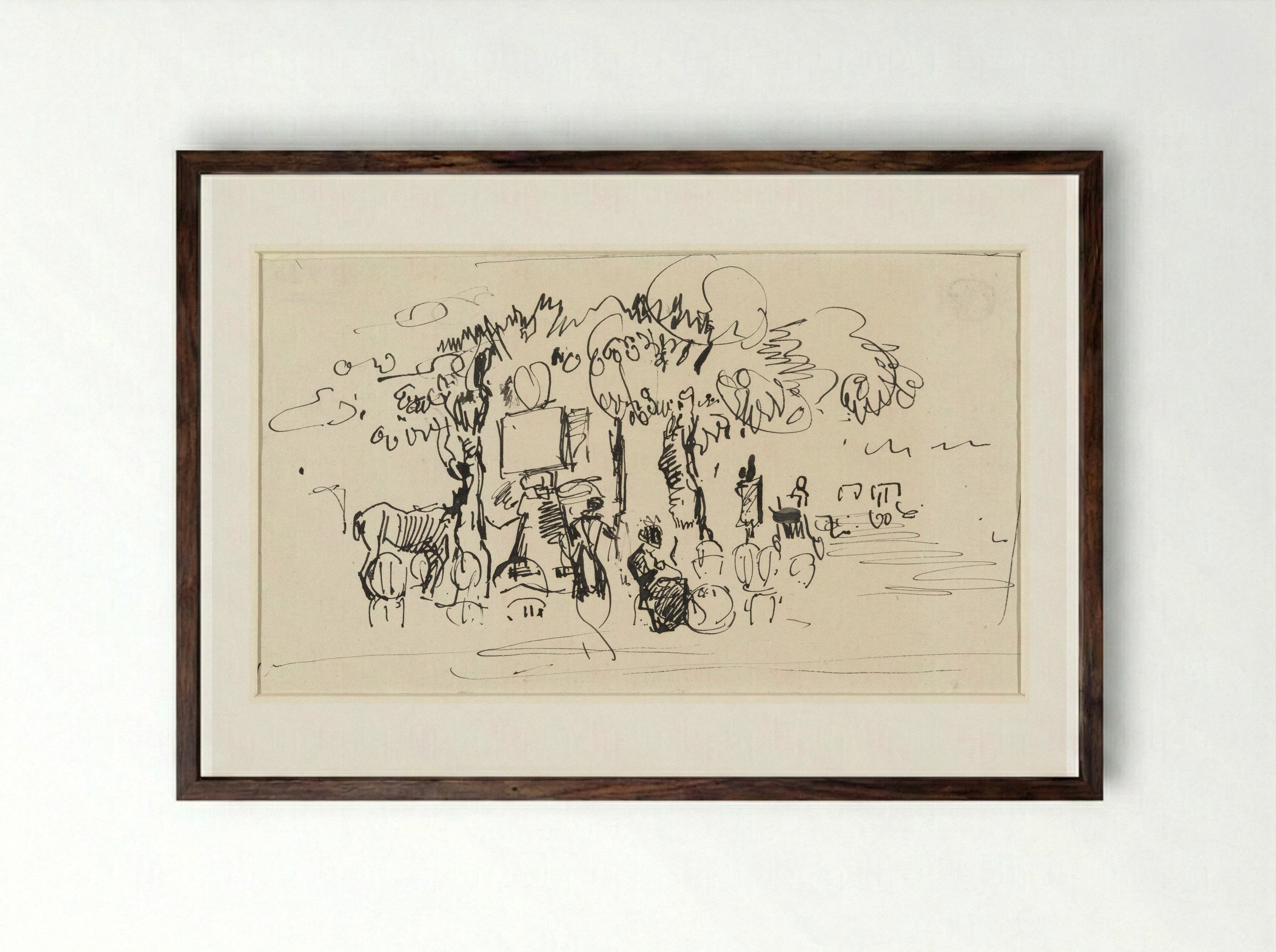 Het park - Rik Wouters - Framed Print Dark Wood