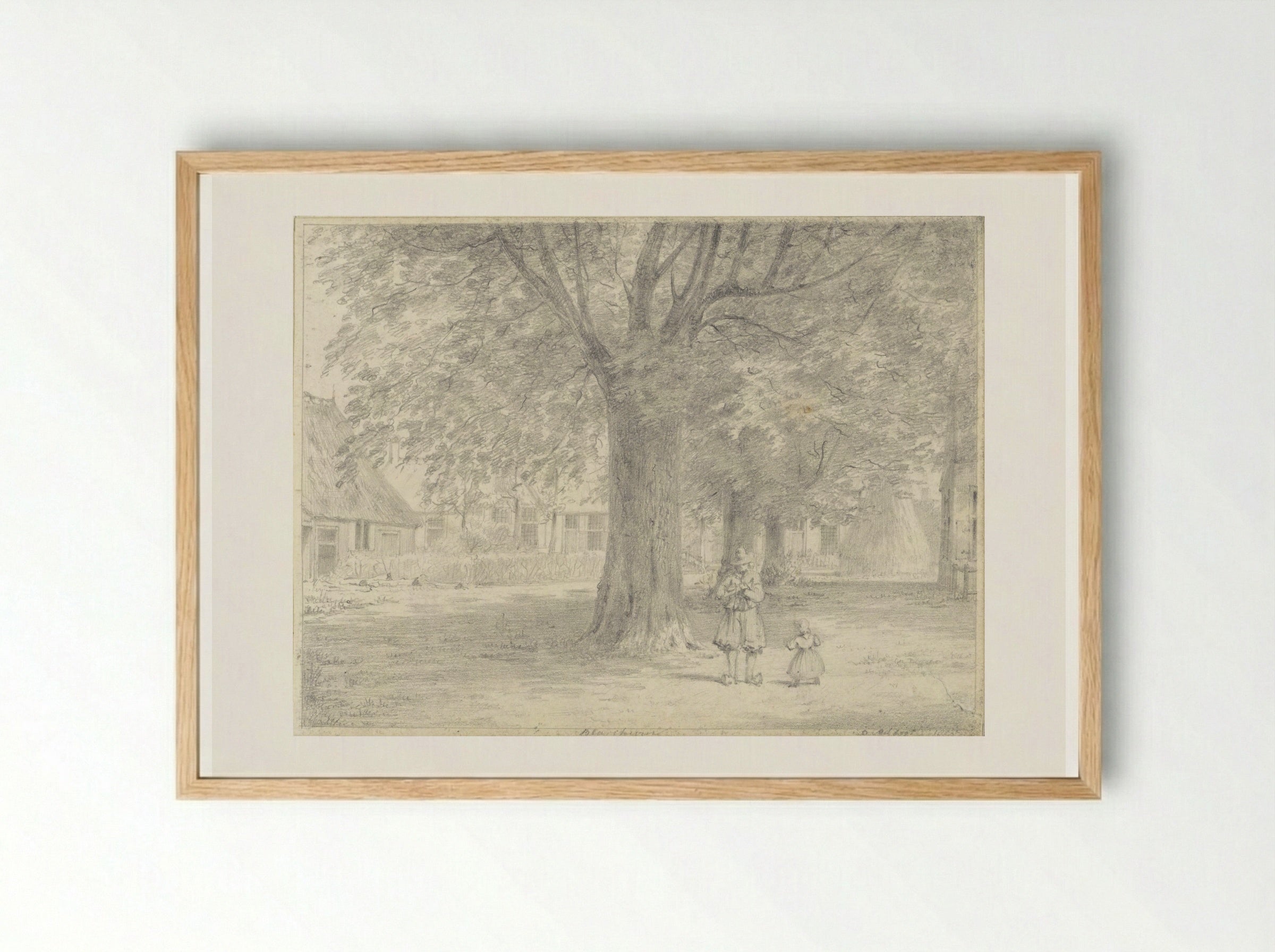 Het plein van Blaricum - Hendrik Abraham Klinkhamer - Framed Print Wood