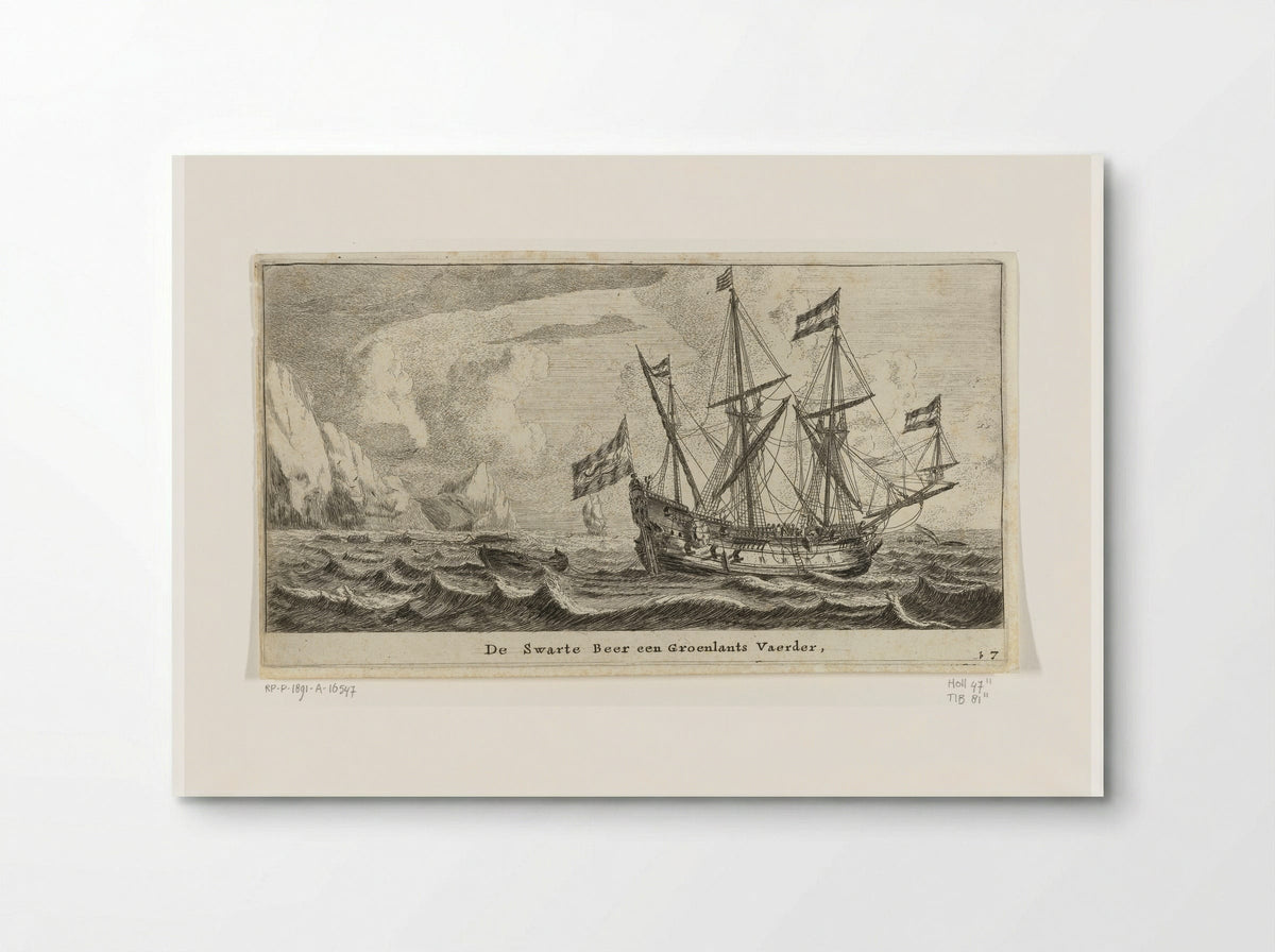 Het schip de Zwarte Beer - Reinier Nooms - Poster