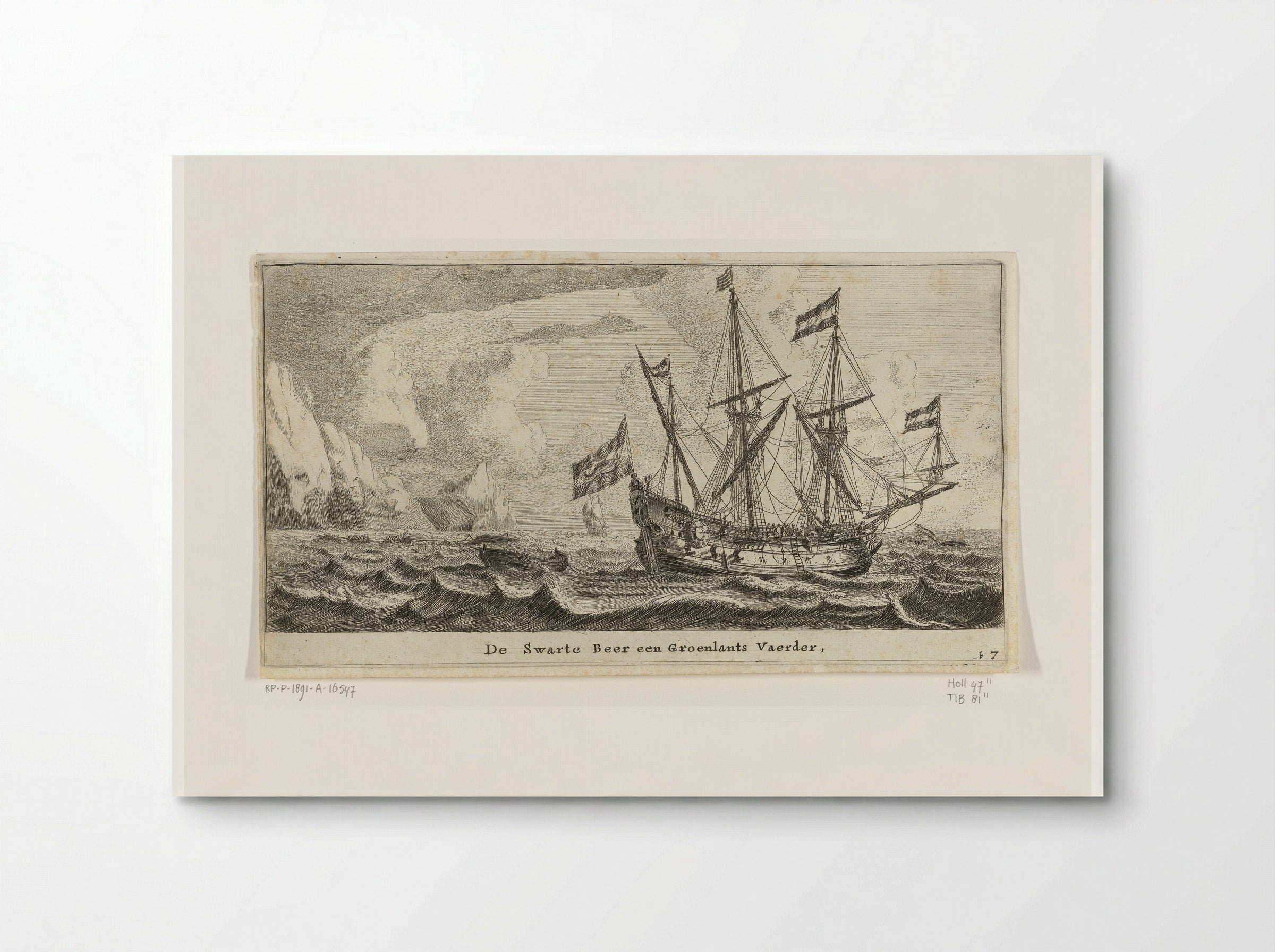 Het schip de Zwarte Beer - Reinier Nooms - Poster