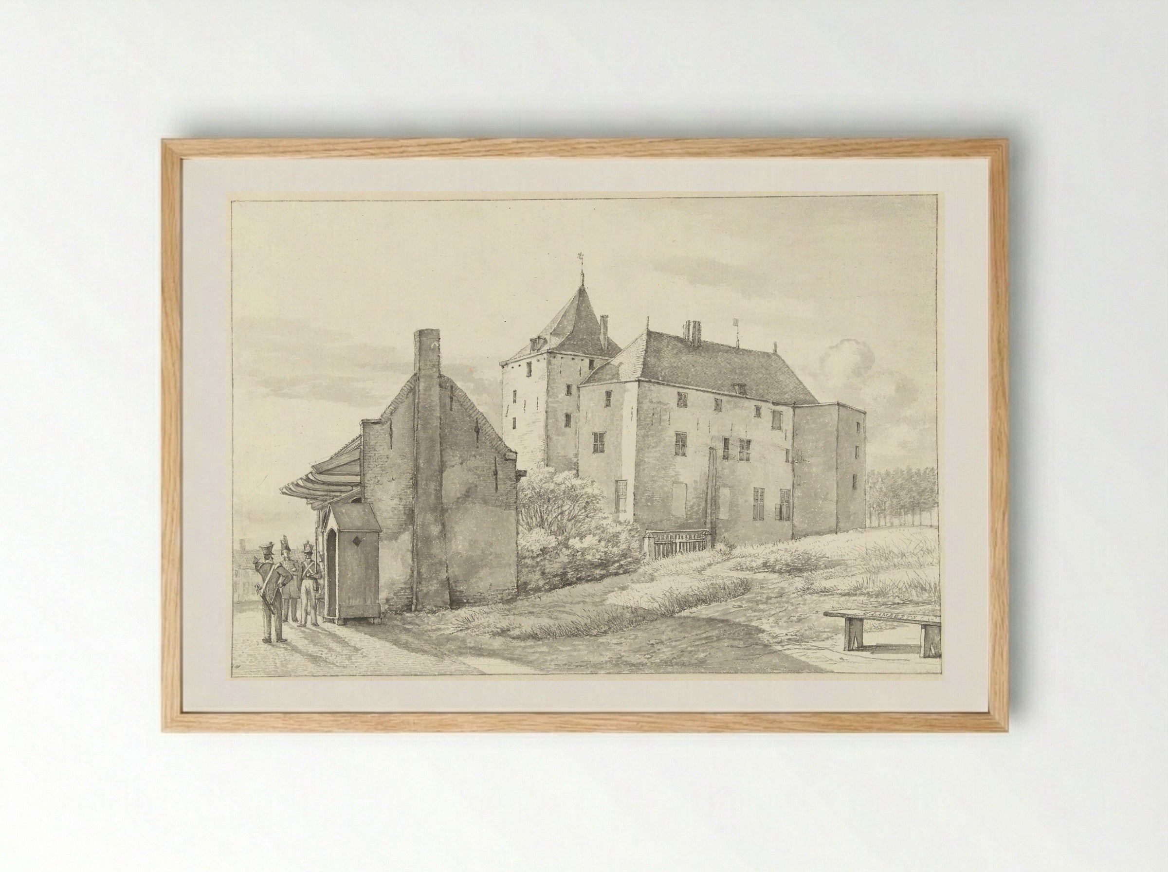 Het slot Loevestein - Gerrit Lamberts - Framed Print Wood